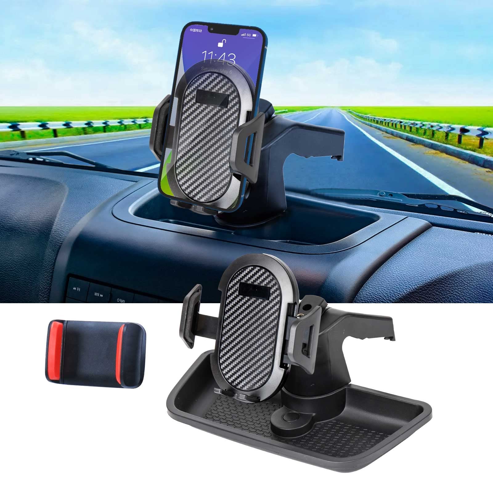 Neepiar Phone Holder Mount Compatible With 2011-2018 Jeep Wrangler Jk Jku Dash Multi-Mount Phone Kit With Storage Box Interior Accessories