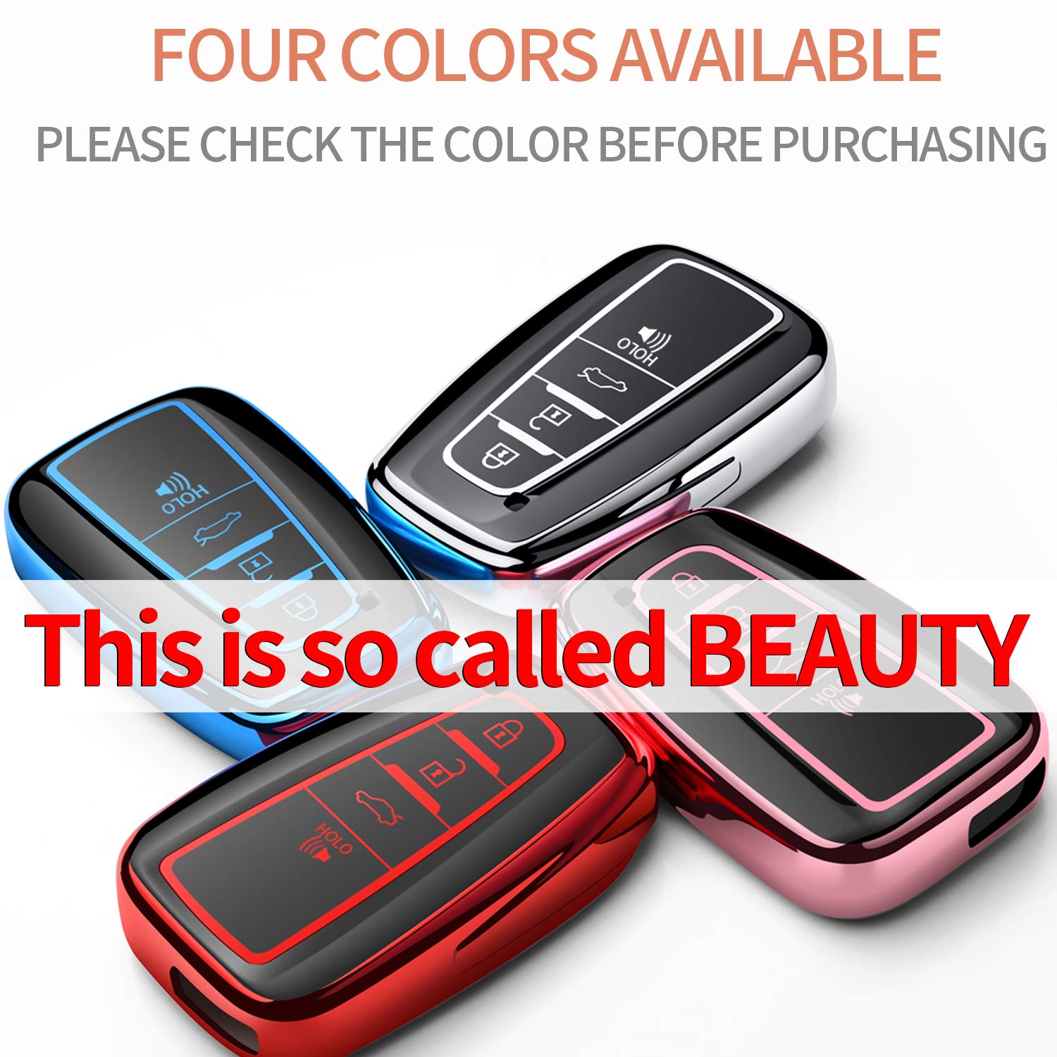 Tukellen for Toyota Key Fob Cover,Special Soft TPU Key Case Cover Protector Compatible with 2020-2022 Highlander Corolla Prius,