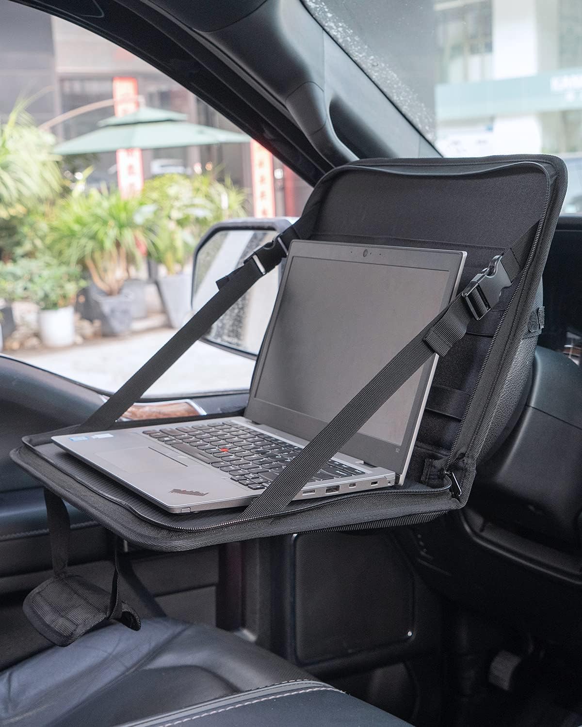 Joytutus 3 In 1 Steering Wheel Eating Tray Upgraded(16.1 * 10 Inch), Car Back Seat Laptop Desk, Multifunctional Car Office Bag,