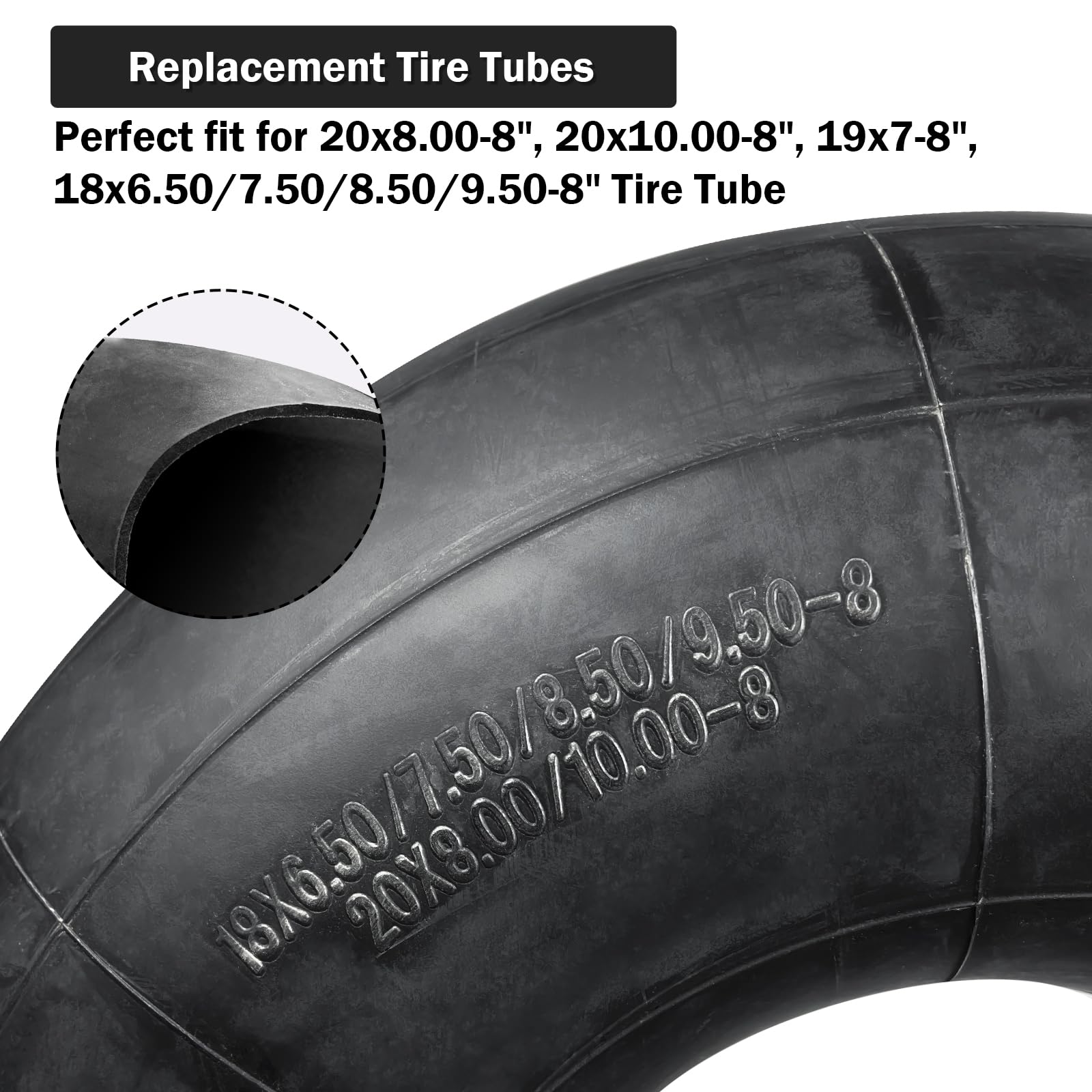 Heavy Duty 20x8.00-8 Inner Tube, 20x8x8 20x10.00-8 20x10x8 Universal Replacement Tire Inner Tube with TR13 Straight Valve Stem f