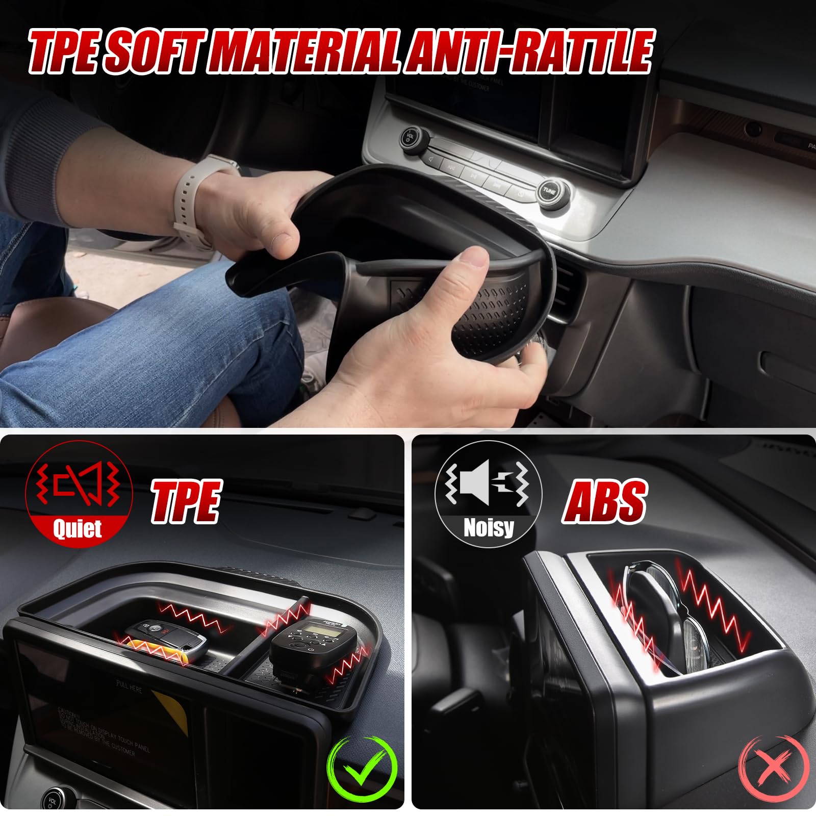 Mabett Dashboard Storage Organizer For Ford Maverick Accessories 2022 2023 2024, Non-Slip Dash Panel Insert Tray Fit Maverick Be