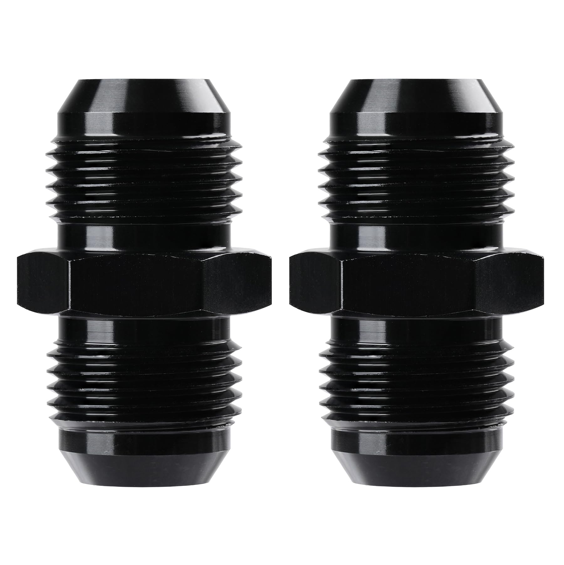 Ucreative 10An To 10An Male Flare Coupler Union Straight Fuel Hose Fitting Black (2Pcs)