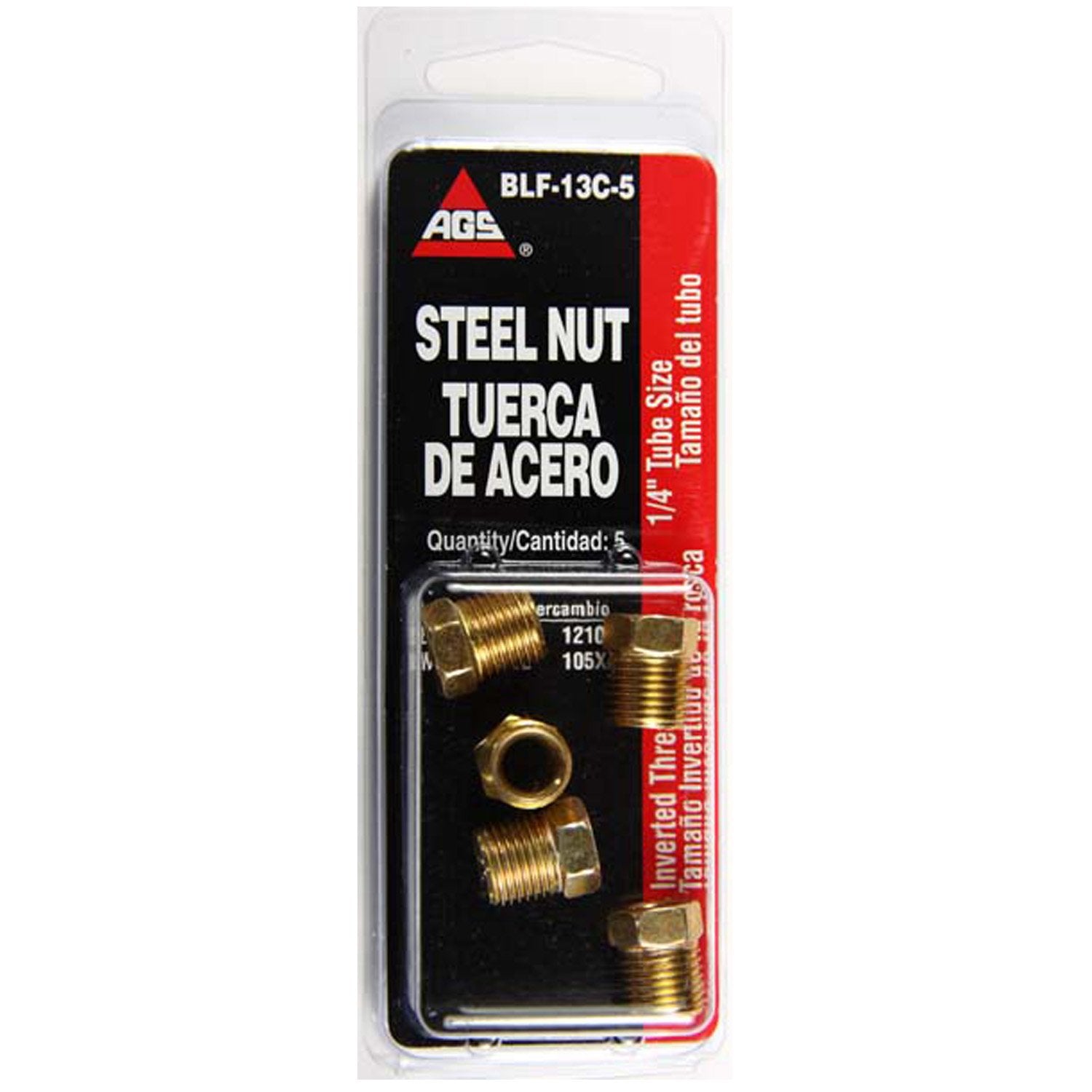 Ags Blf-13C-5 Brake Line Fitting, 5 Pack