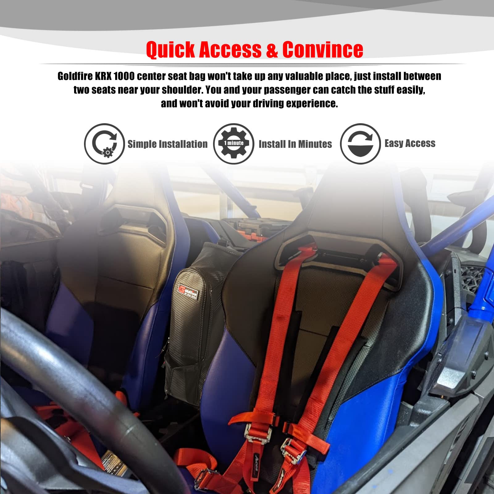 Goldfire Kawasaki Teryx Accessories, Offroad Universal Center Bag Utv Cab Pack Center Seat Bag Utv Between Seat Shoulder Bag Com