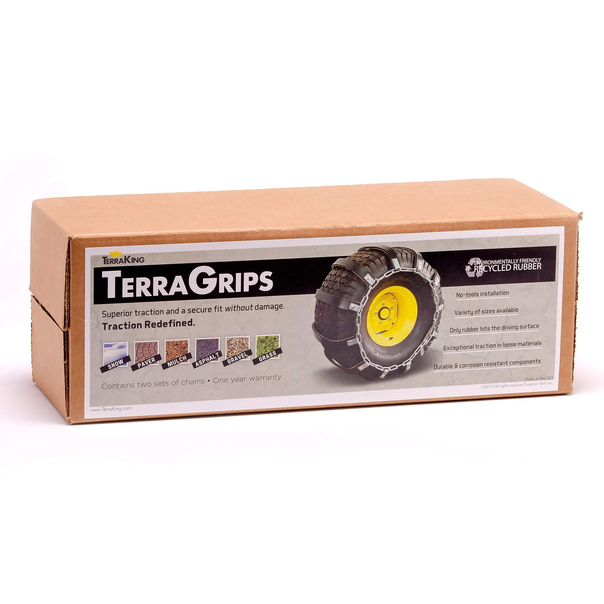 TerraKing TerraGrips Tire Chains - Rubber, 24x12-12, Model ST90009
