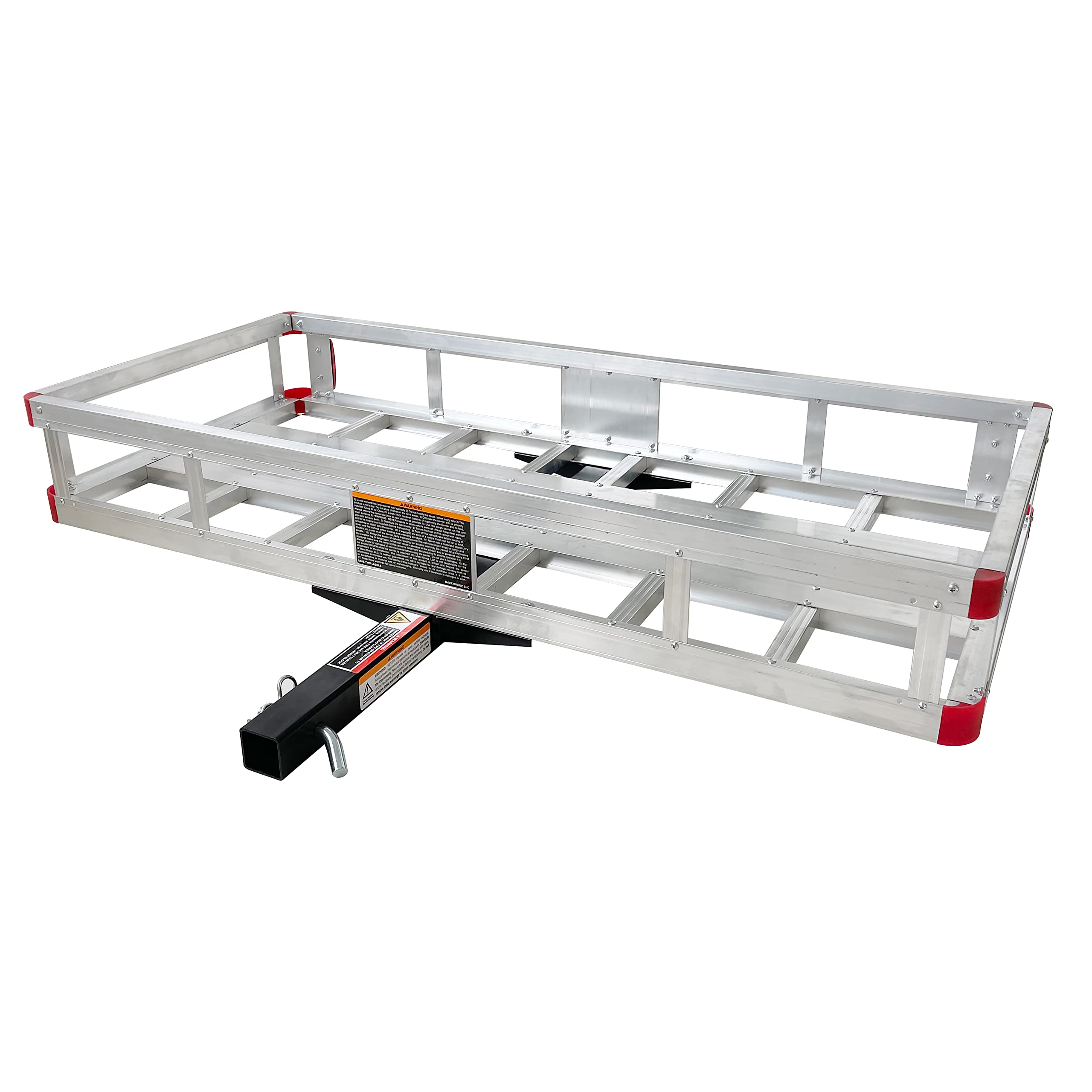 MaxxHaul 70108 Aluminum Cargo Carrier With High Side Rails- Trailer Hitch Mount For RV's, Trucks, SUV's, Vans, Cars With 2' Hitch Receiver - 500-lb Load Capacity, Grey, 49' x 22.5'