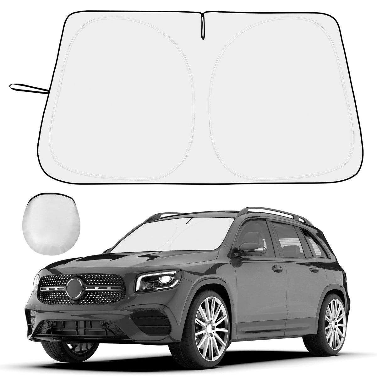 Windshield Sun Shade - Car Sun Shade Windshield, Reflector Sunshade Offers Ultimate Protection for Car Interior (57x32 inches)