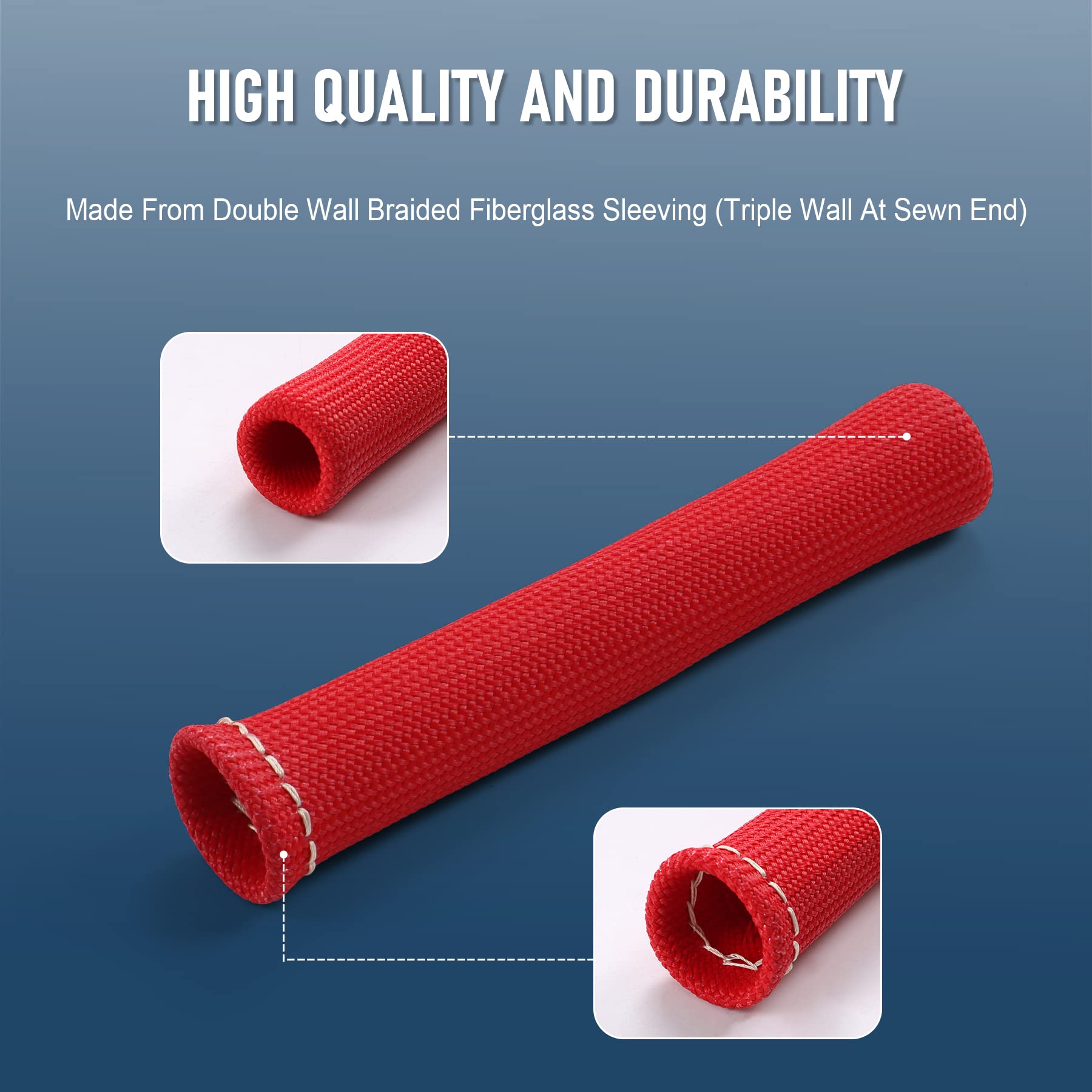 Jdmspeed 8Pcs Red 1200° Spark Plug Wire Boots Heat Shield Protector Sleeve Cover Replacement For Sbc Bbc 350 454 6 Inch