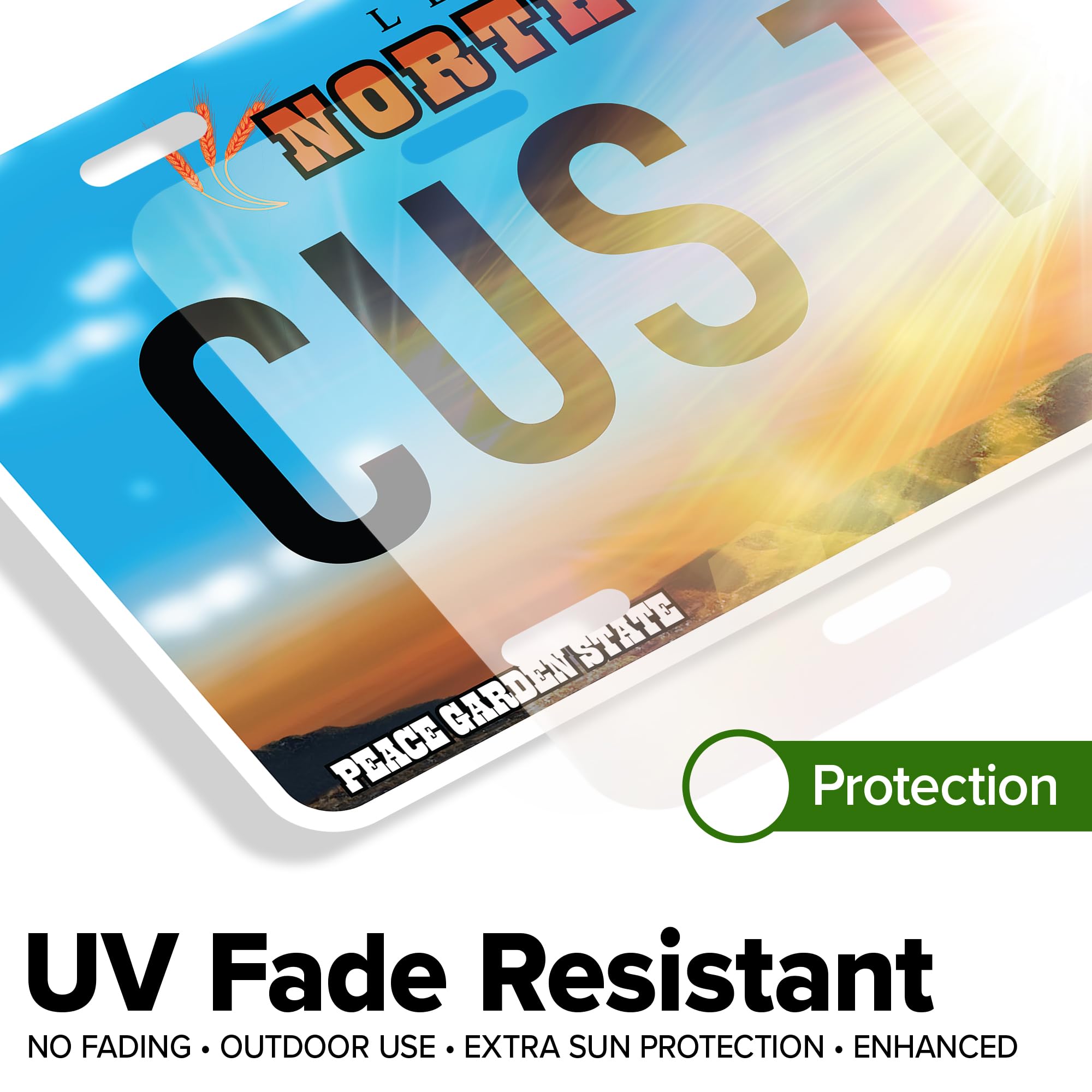 Custom North Dakota License Plate, Personalized License Plates For Car, 6X12 Inch, Rust-Free Fade Resistant Aluminum, Usa Made B