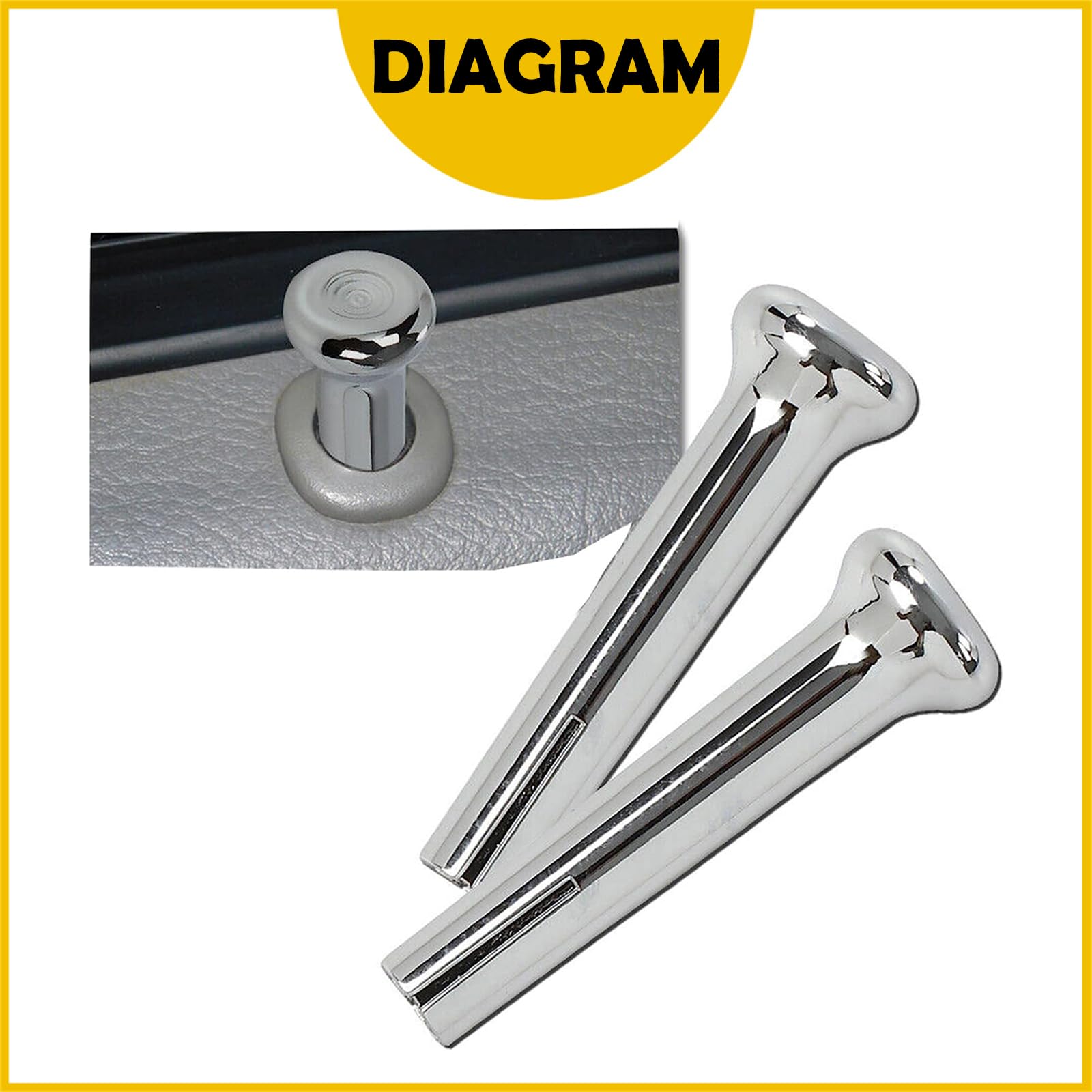 Fit for 1971-1988 GM Chevy Cars IN6728Z & Trucks Chrome Plastic Door Lock Knobs Pair