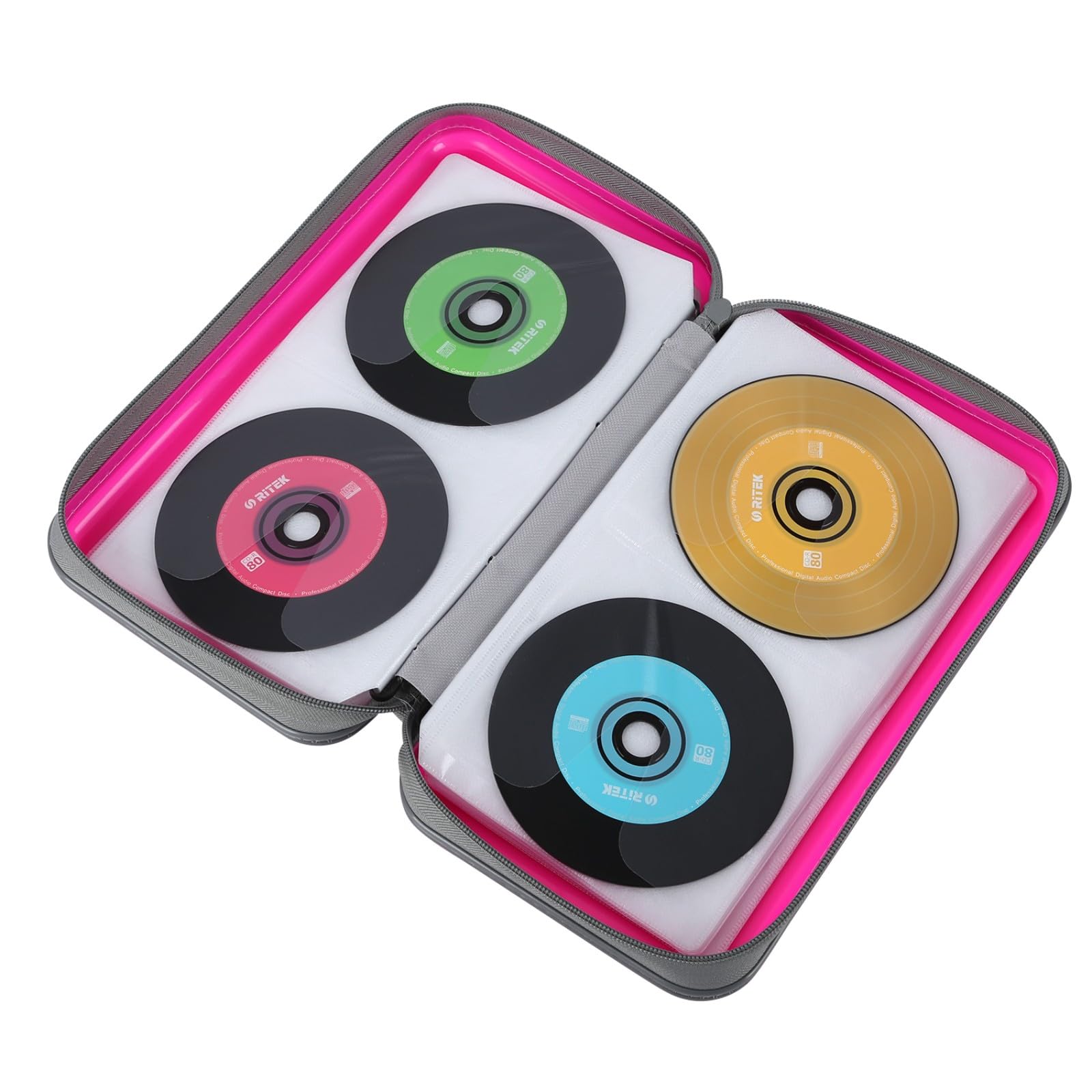 Alavisxf Xx Cd Case, 96 Capacity Hard Plastic Cd Holder Protective Dvd Disc Storage Case Holder Portable Zipper Cd Dvd Organizer