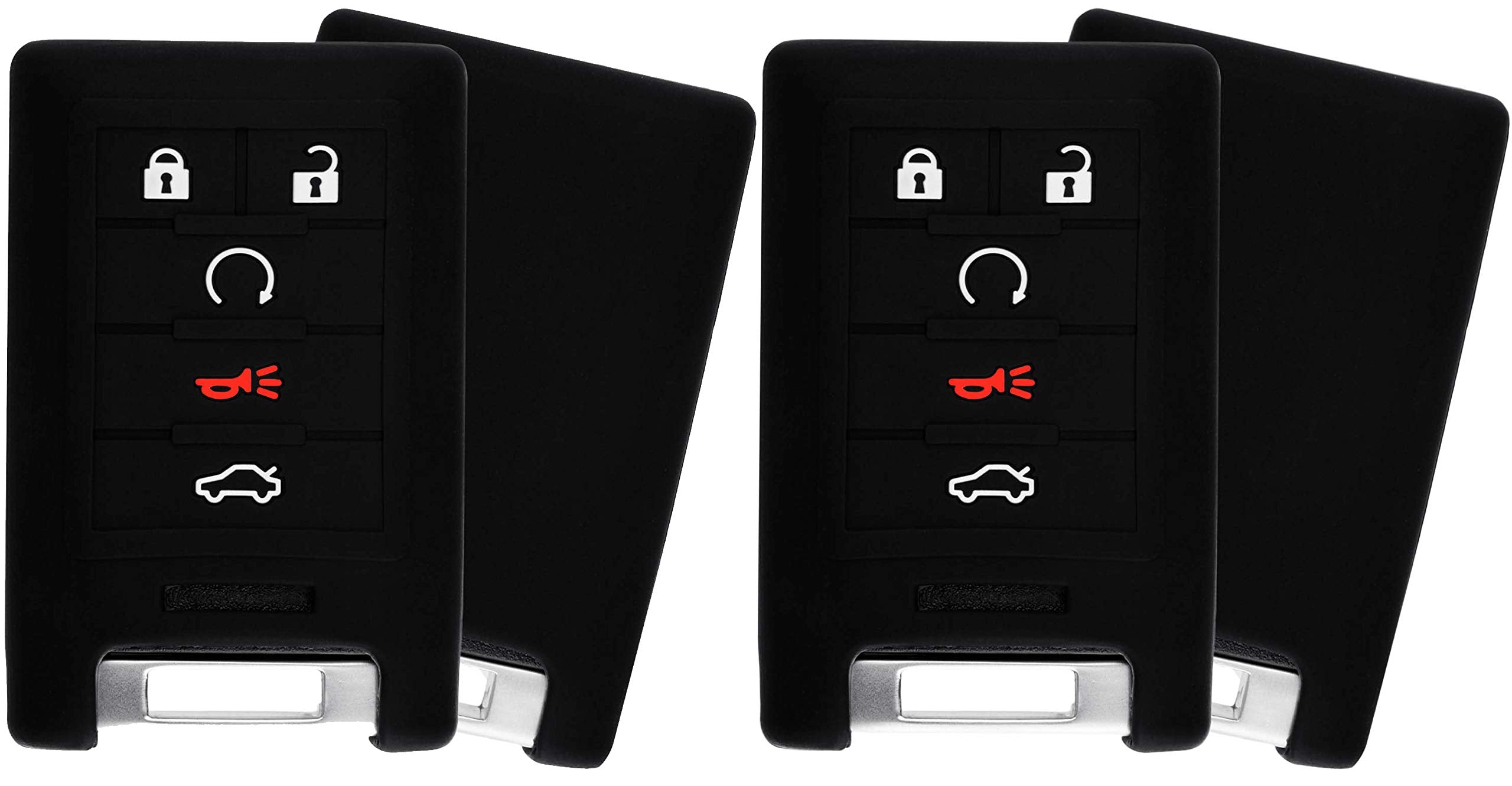 Keyguardz Keyless Remote Car Smart Key Fob Outer Shell Cover Soft Rubber Case For Cadillac Ats Cts Dts Srx Stx Xts (Pack Of 2)
