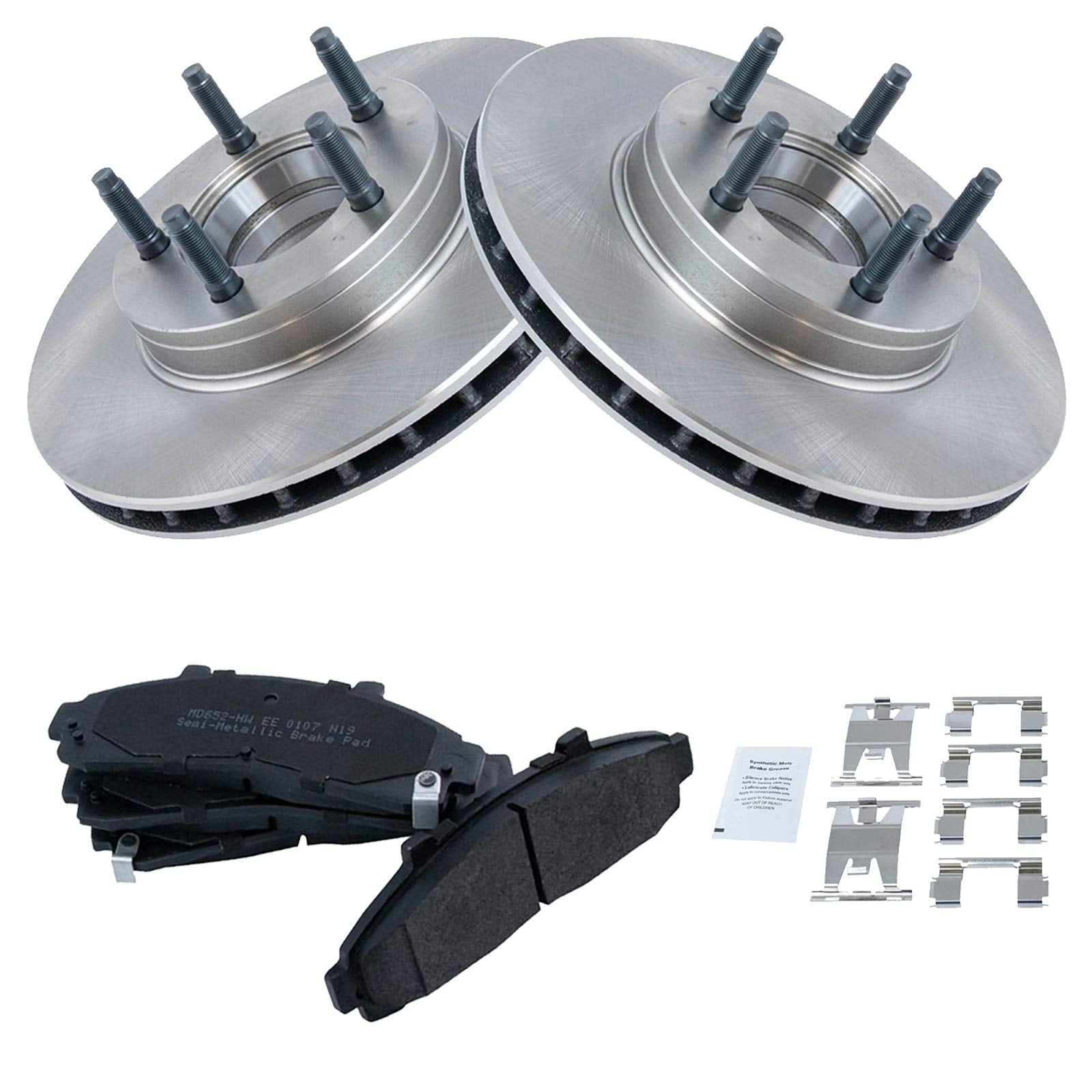 Trq Front Brake Pad & Rotor Kit Brake Pads Brake Rotor Semi-Metallic Compatible With 1995-1997 Ford Ranger 1995-1996 Mazda B3000