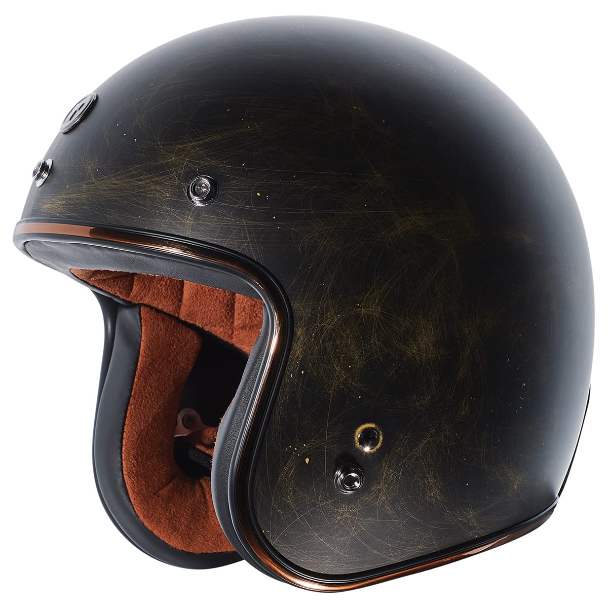 Torc Unisex-Adult Open Face Motorcycle Helmet (Flat Black Weathered Bronze, X-Large)