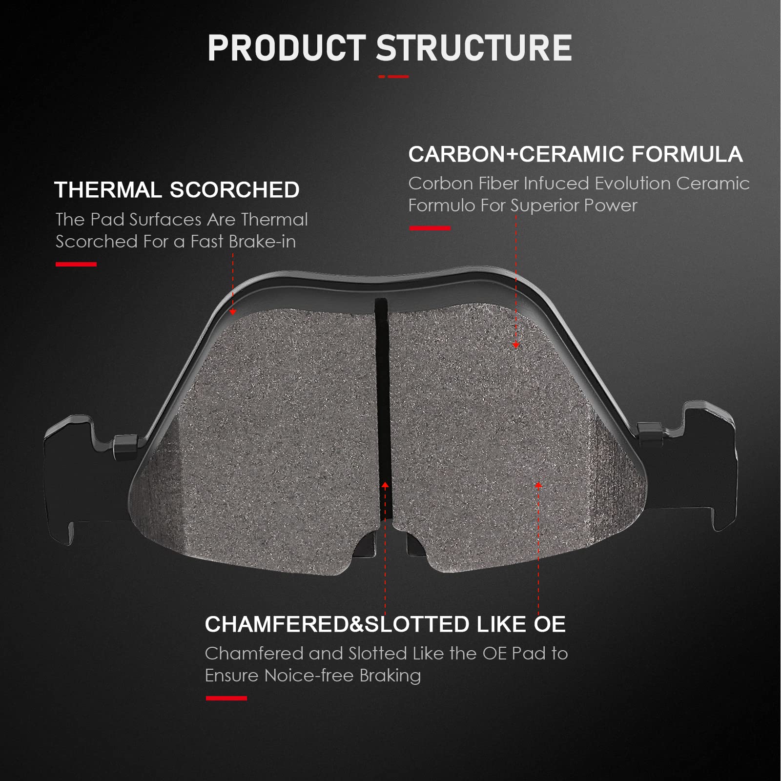 Cciyu D918 D1042 Front Rear Ceramic Brake Pads Kits 8Pcs Fit For Bmw 525I,525Xi,528I,528I Xdrive,528Xi,530I,530Xi,535I Xdrive,53