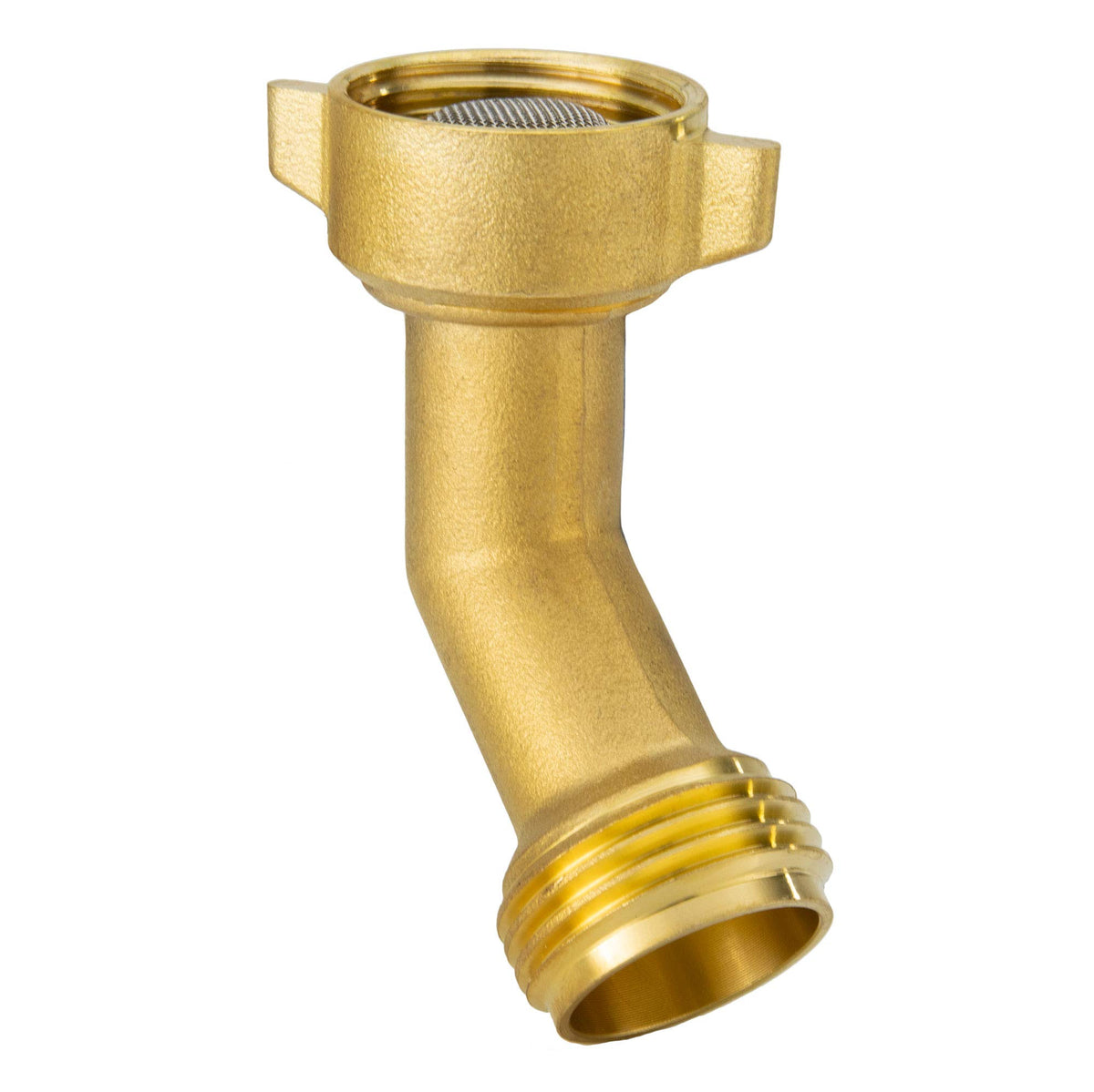 Recpro 45 Degree Hose Elbow For City Water Fill | Brass Hose Fitting | Rv Plumbing | Prevents Hose Crimping And Strain