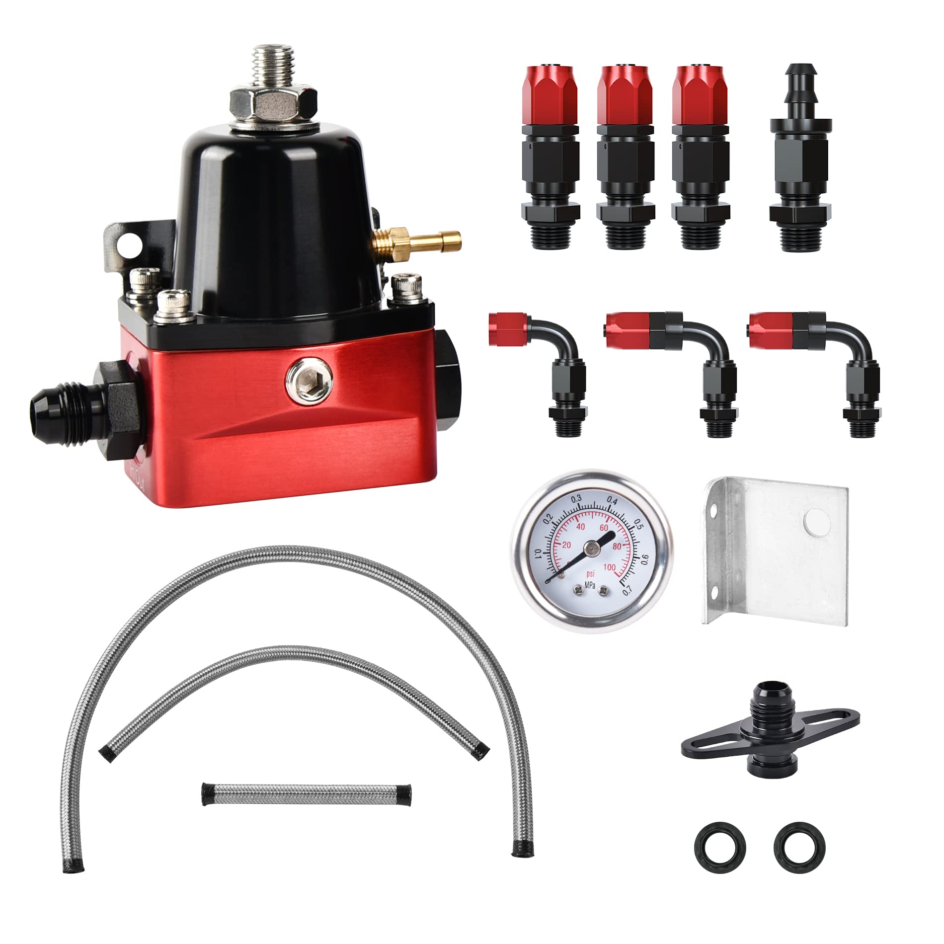 EVIL ENERGY Fuel Pressure Regulator 6AN EFI Bypass Return Adjustable (30-70PSI, 30-70PSI)