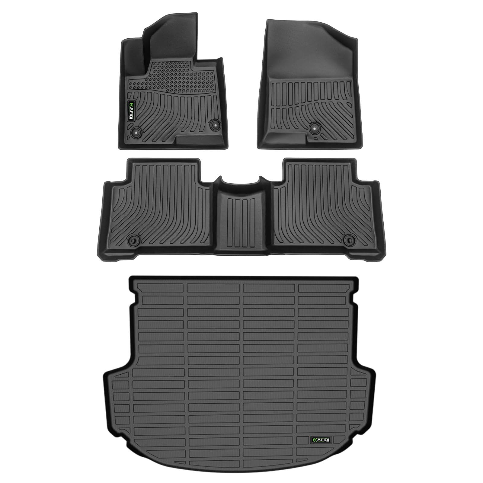 HAFIDI Floor Mats & Cargo Liner Set Fit for Hyundai Santa FE Sport 2013-2018 All Weather Protection TPE Anti-Slip Car Full Set F