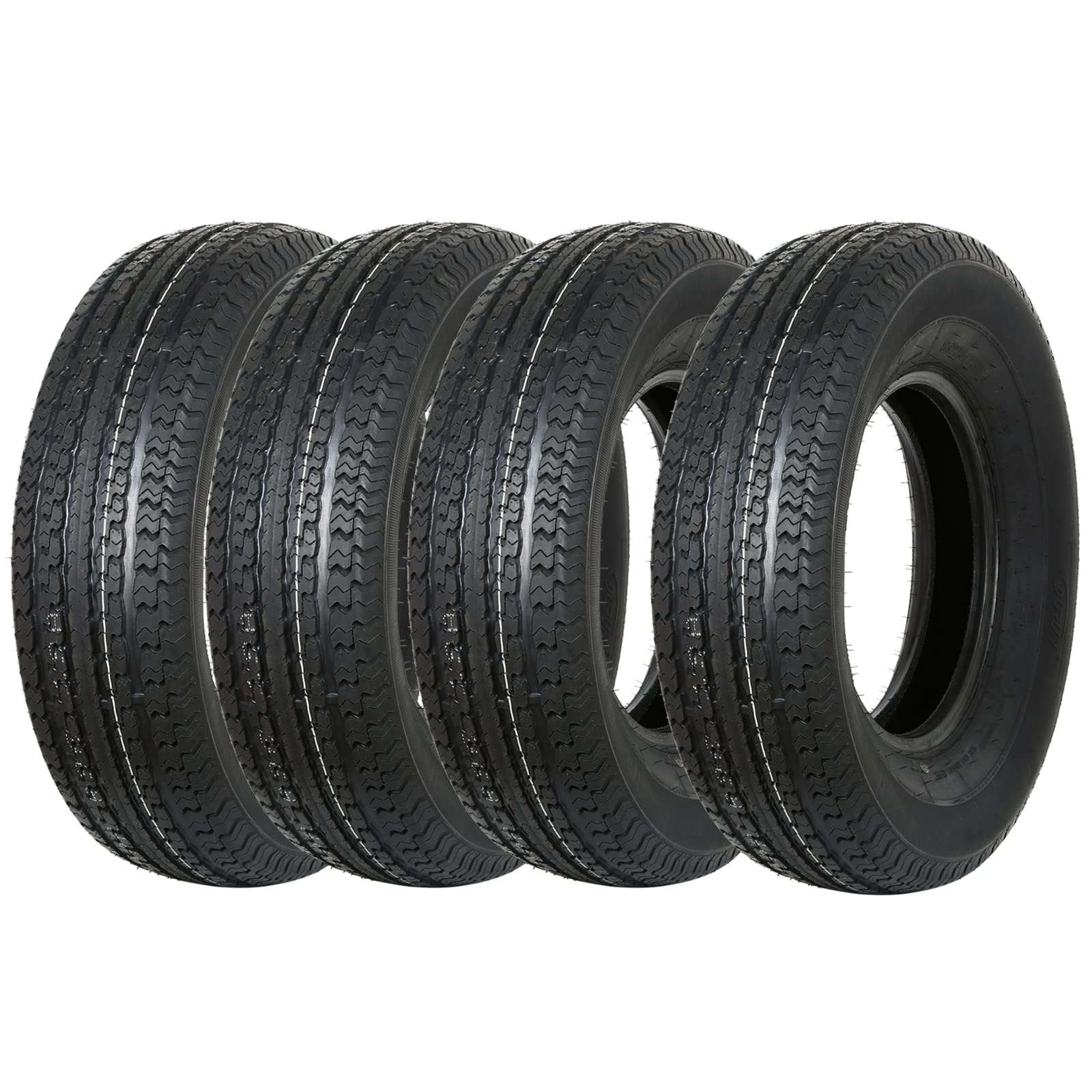 Set of 4 Durun ST225/75R15 Radial Trailer Tire, ST225-75R15 ST 225/75R15, 10 Ply Load Range E, 117N