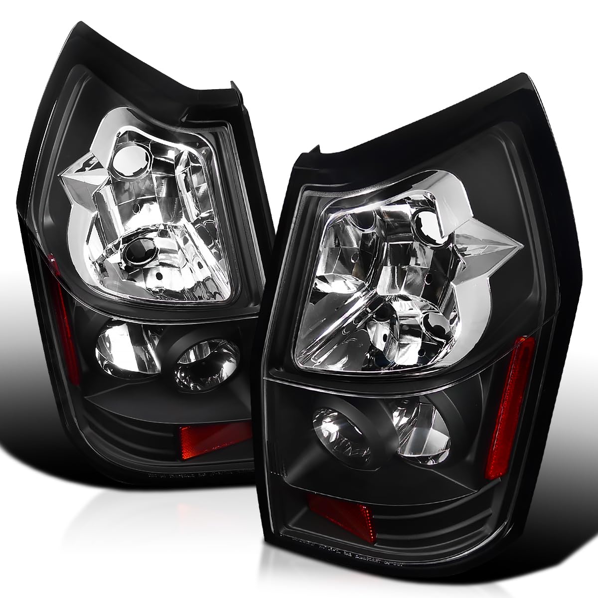 Spec-D Tuning Black Tail Lights Compatible With 2005-2008 Dodge Magnum, Left + Right Pair Assembly