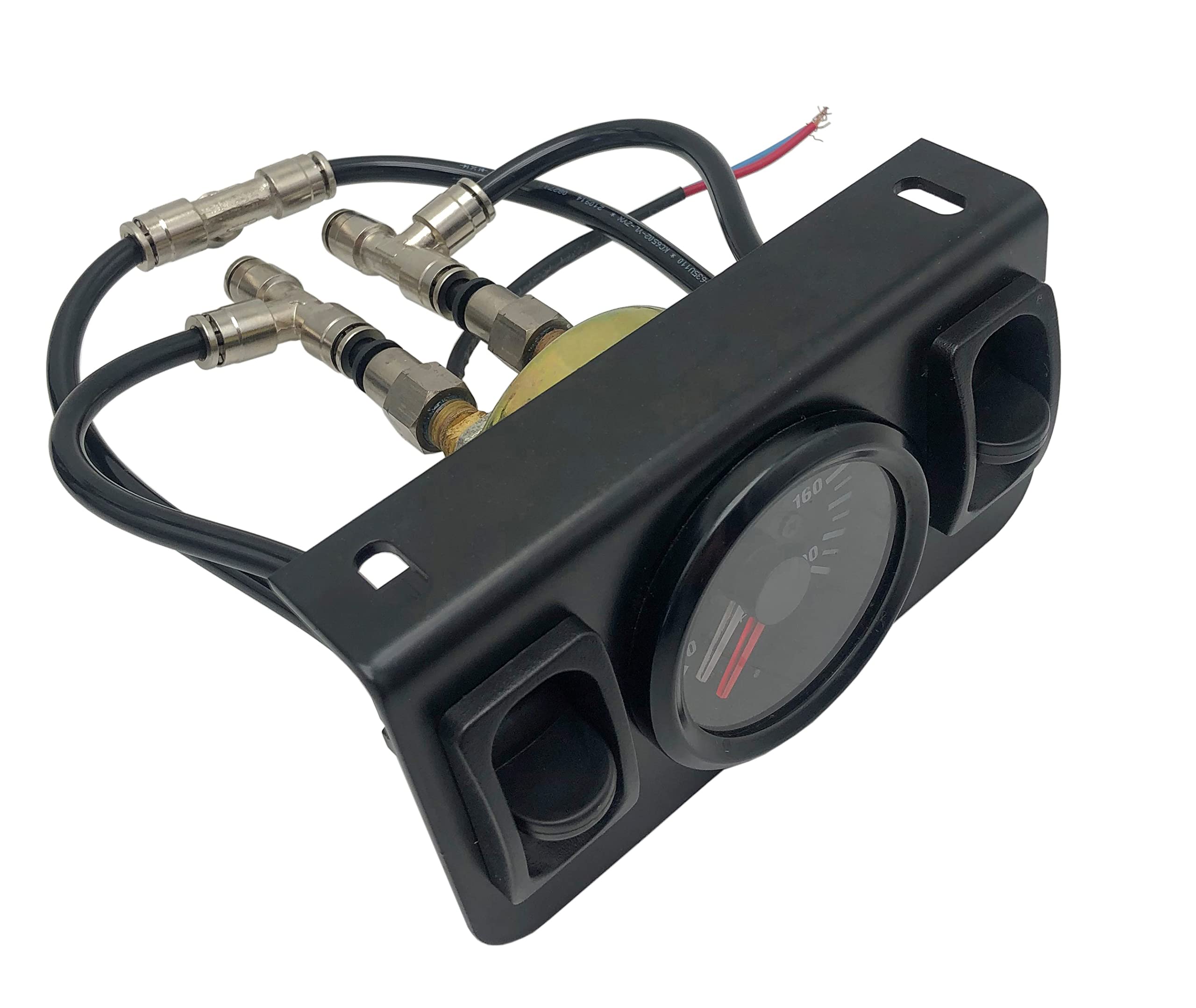 NYSUS Panel Paddle Valve Switch with Dual Needle Gauge & Air Fittings for Air Suspension