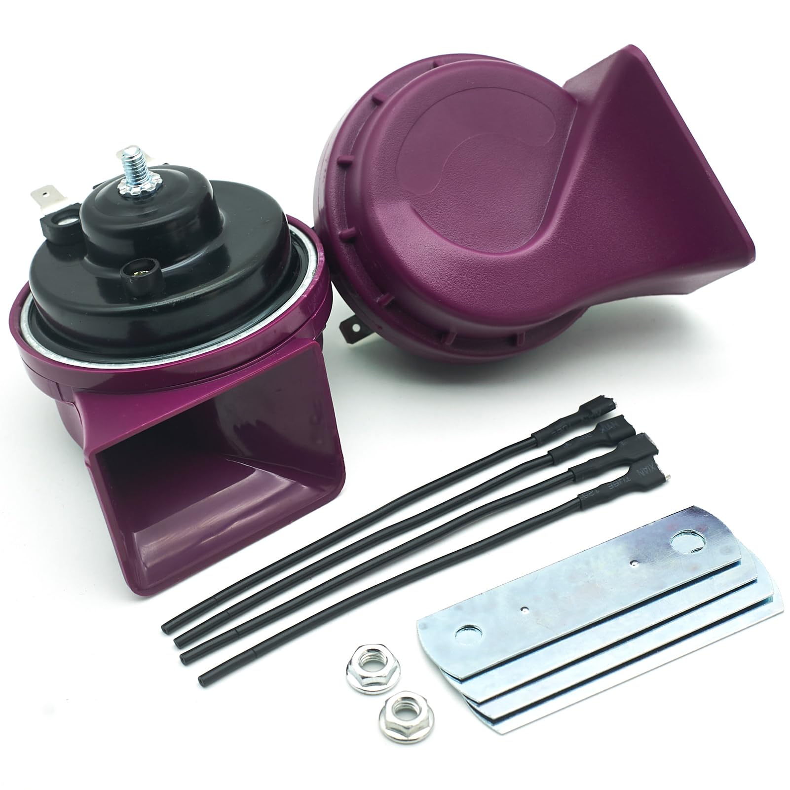 Neoget Car Horn 12V Super Loud Electric Waterproof High Low Daul Tone Fit For 12 Any Volt Vehicles Auto Replacement Universal Ho