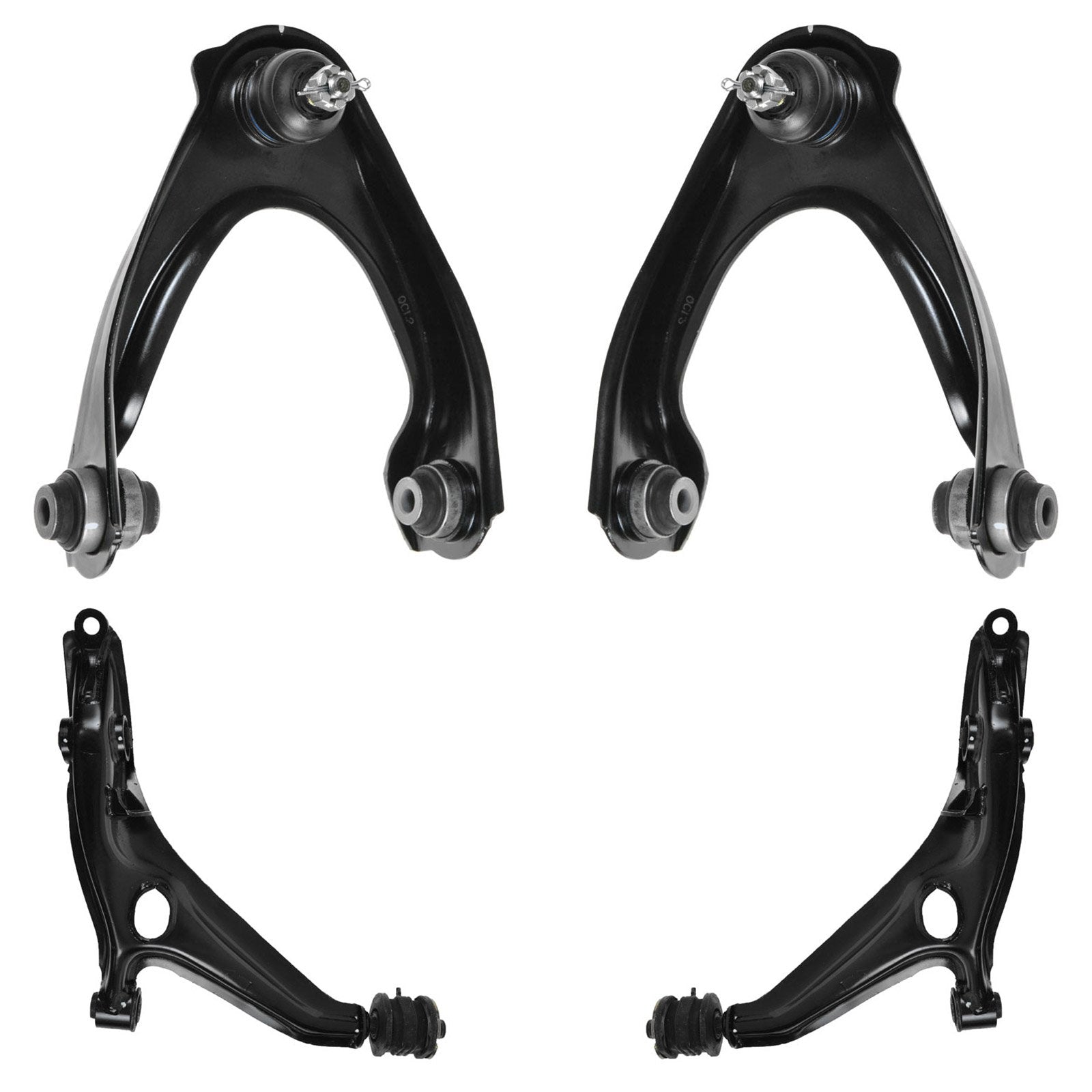 Trq Front Upper & Lower Control Arm With Ball Joint Set Compatible With 1999-2000 Honda Civic