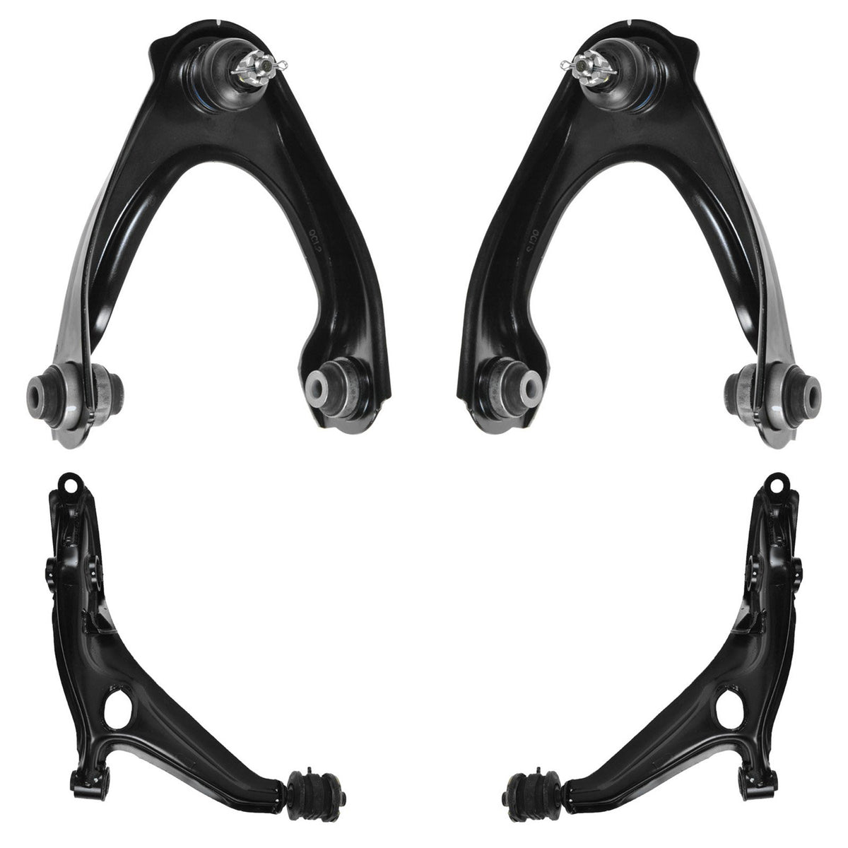 Trq Front Upper & Lower Control Arm With Ball Joint Set Compatible With 1999-2000 Honda Civic