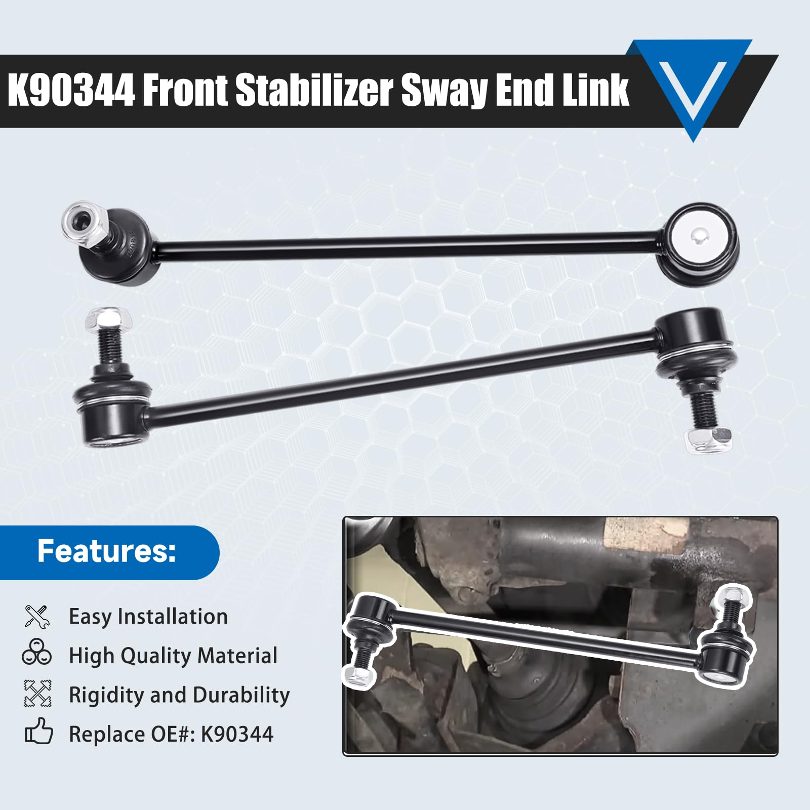K90344 Sway Bar Links Fit For Lexus Es300 2002-2003,Es330,Rx330,Rx350,Rx400H,Rx450H 2010-2017;Avalon,Camry,Highlander,Solara,Venza 2002-2017 Front Stabilizer Bar End Link Suspension Kit