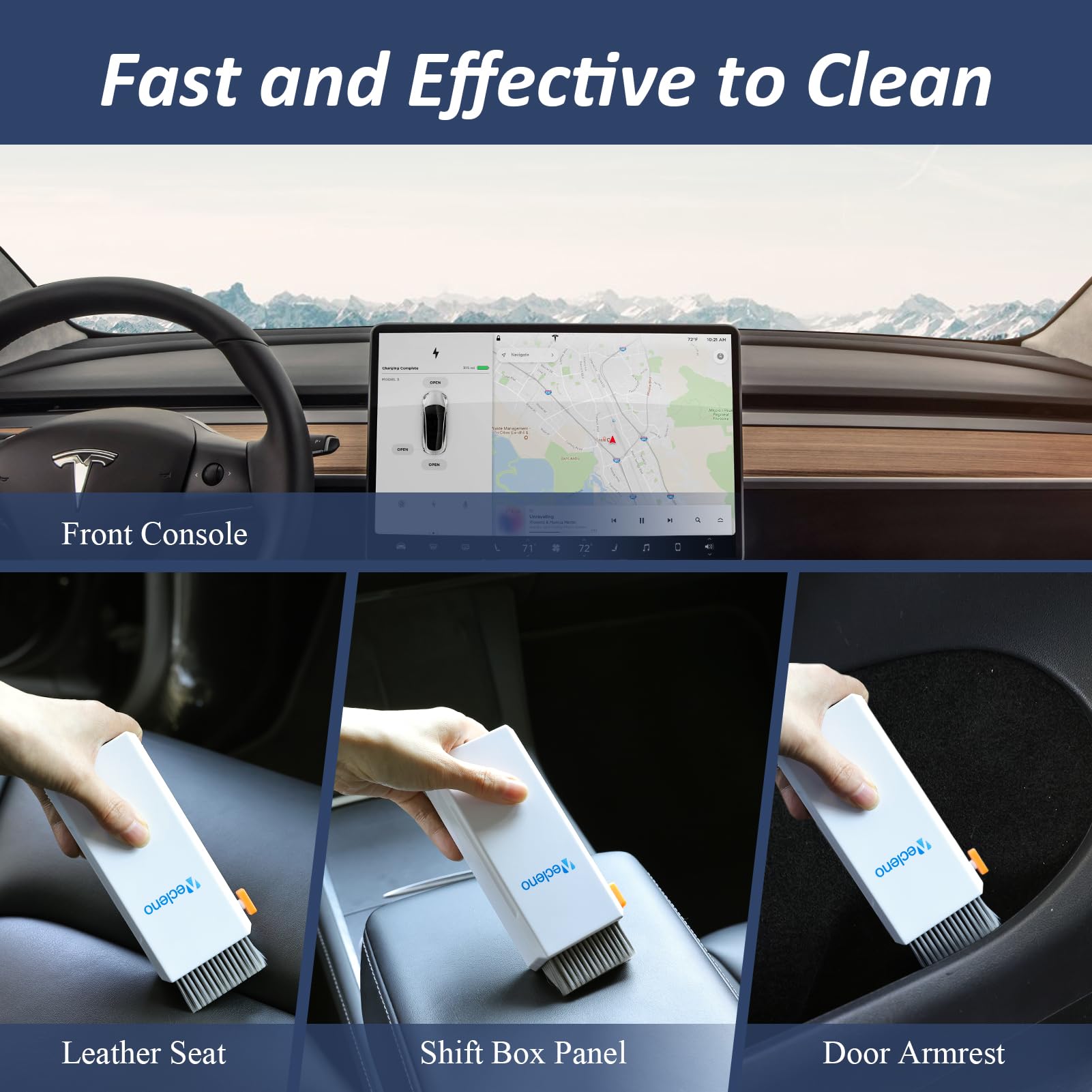 Wecleno Car Screen Cleaner, Car Interior Detailing Kit For Tesla, Benz, Bmw, Jeep, Honda, Car Touch Screen Cleaner For Removing