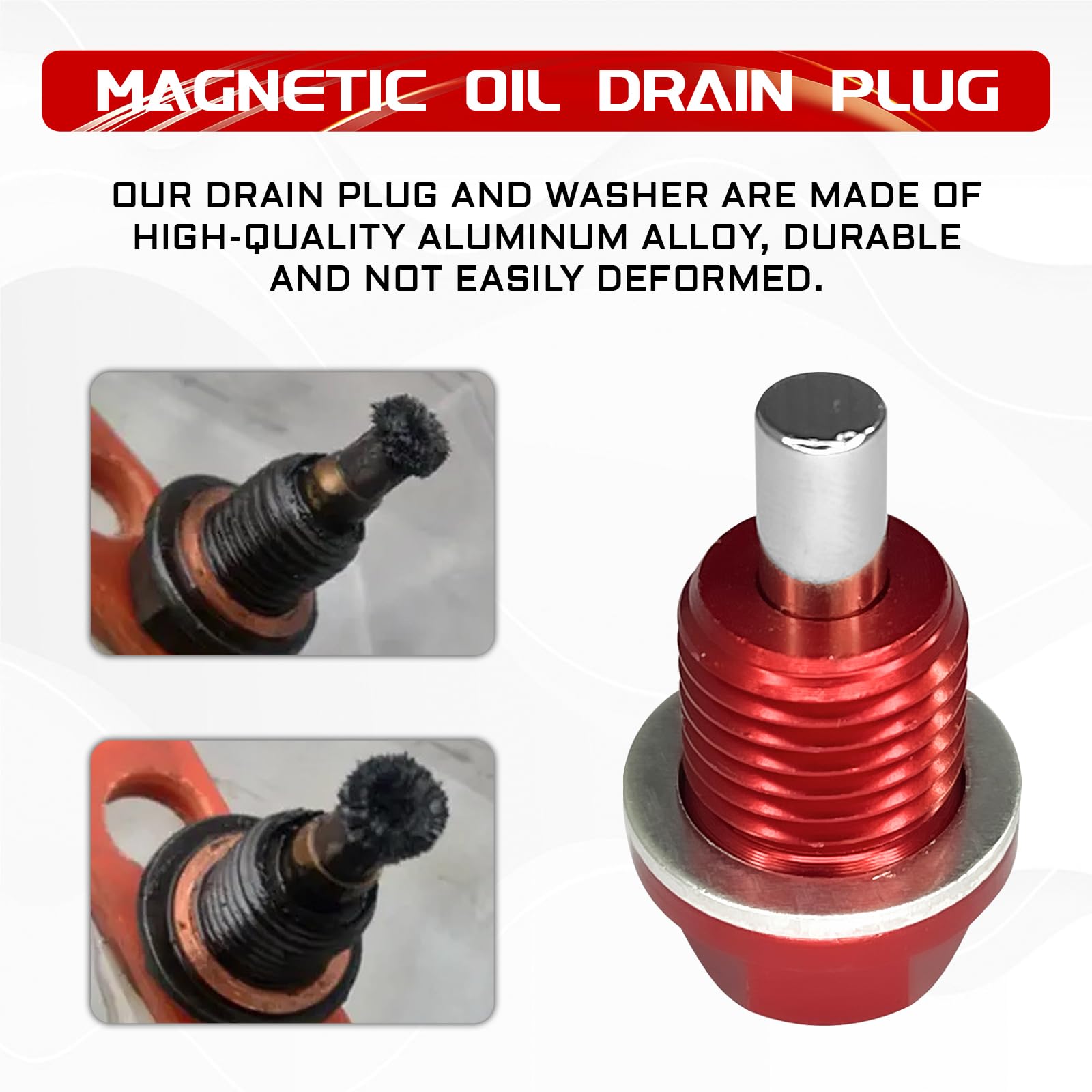 HHirificing M14  1.5 Car Magnetic Oil Drain Plug Removal Tool, Aluminum Alloy Oil Pan Sump Drain Nut Bolt Screw Repair Kit for M