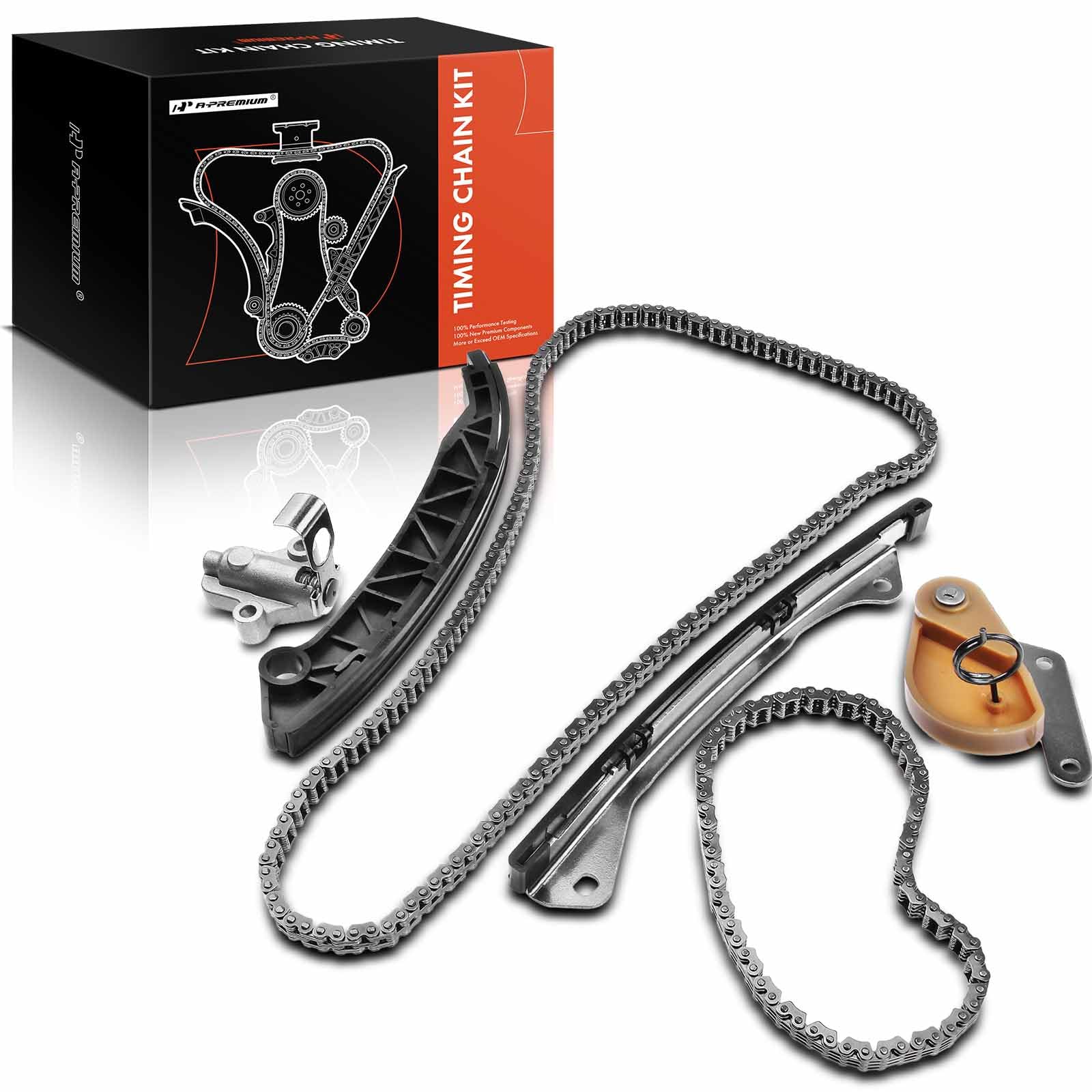 A-Premium Engine Timing Chain Kit W/Tensioner & More [fits DOHC, 4Cyl] Compatible with Nissan Juke 2011 2012 [1.6L], Sentra 2013