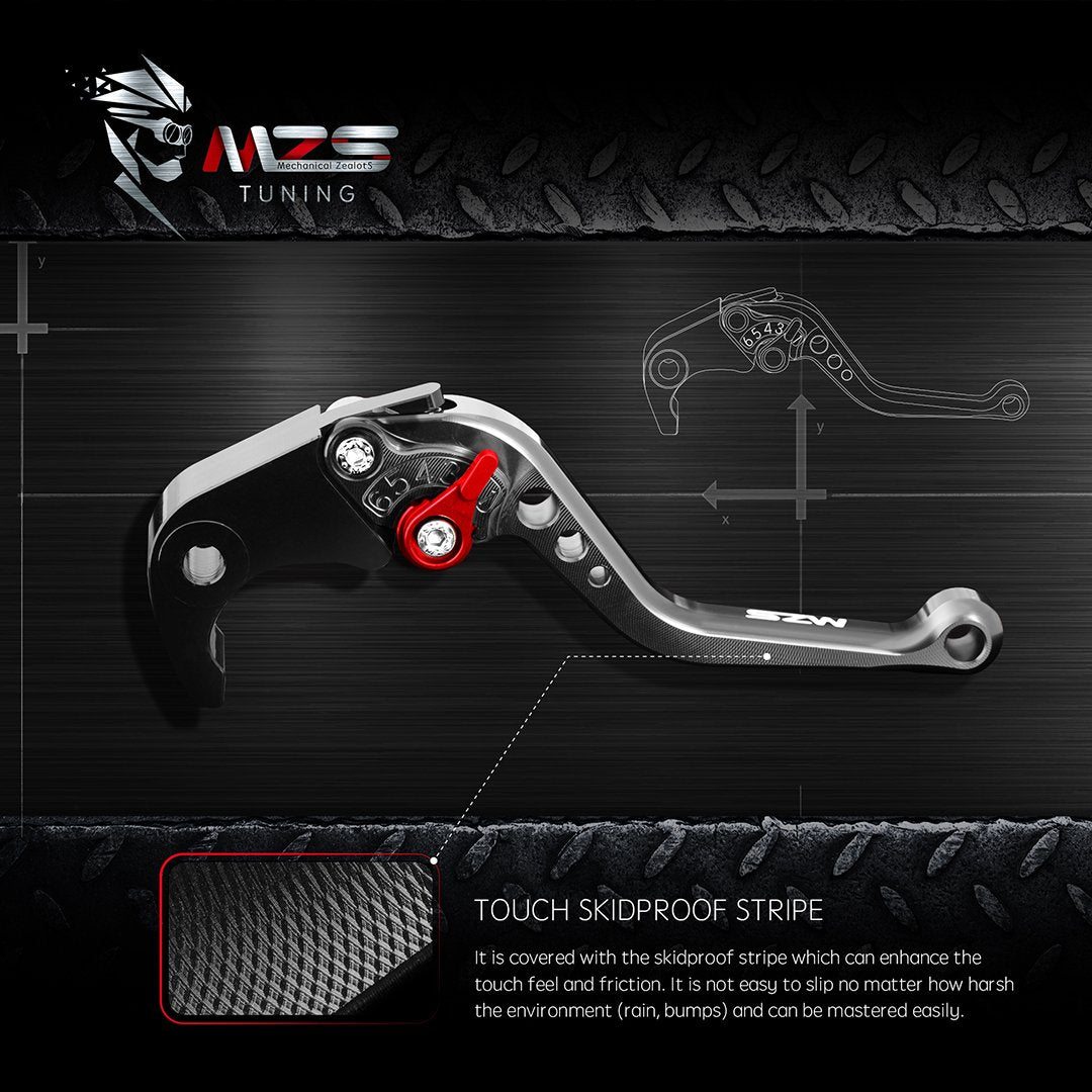 Mzs Red Motorcycle Brake Clutch Levers Short Compatible With Cb500F Cb500X Cbr500R / Cmx 300 500 Rebel Fury / Vt750 Phantom Shad