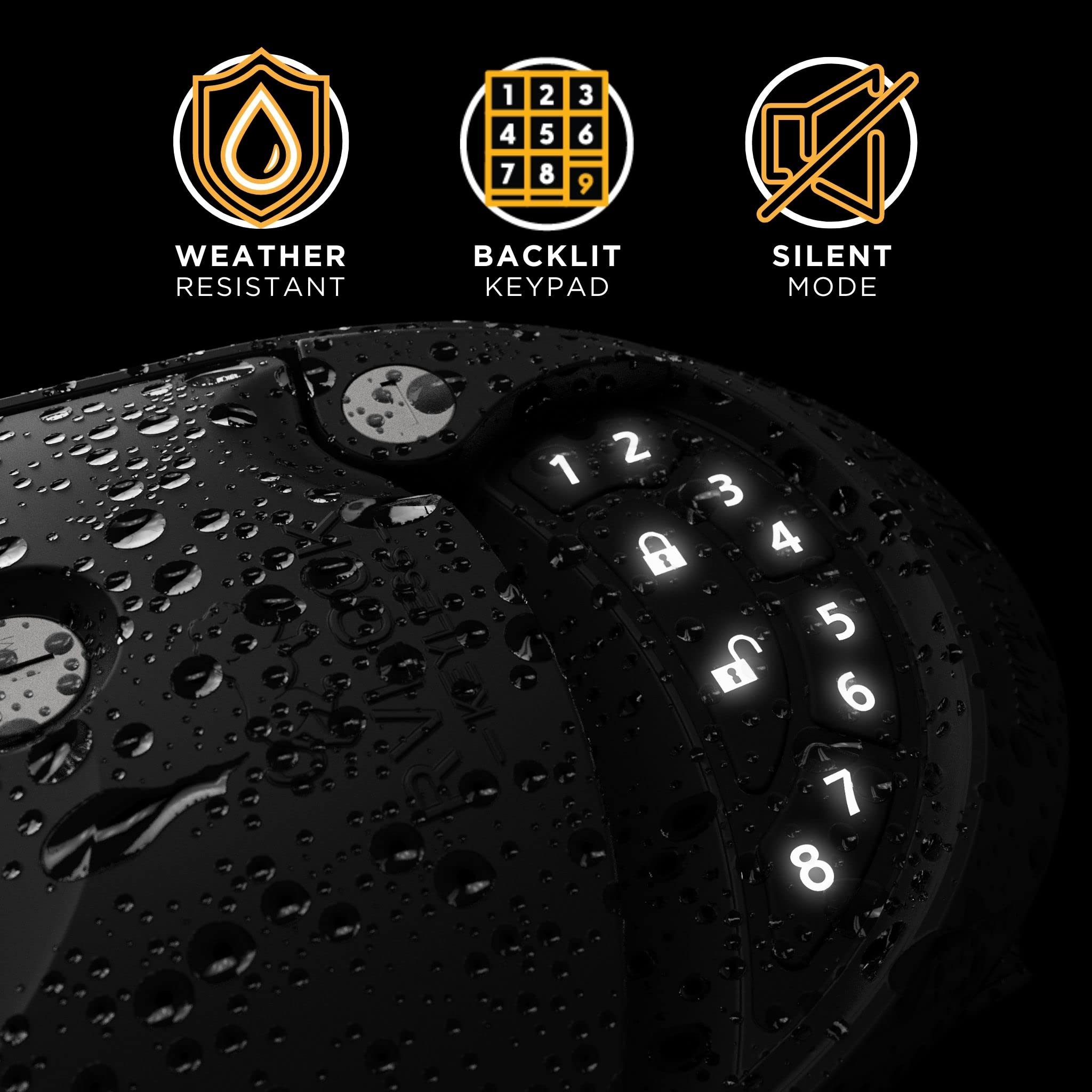 RVLock Class C Keyless Entry Door Lock - All Metal Handle & Keypad, Fits 4.5x3.5 Inches, Black, Model RVL-Charter