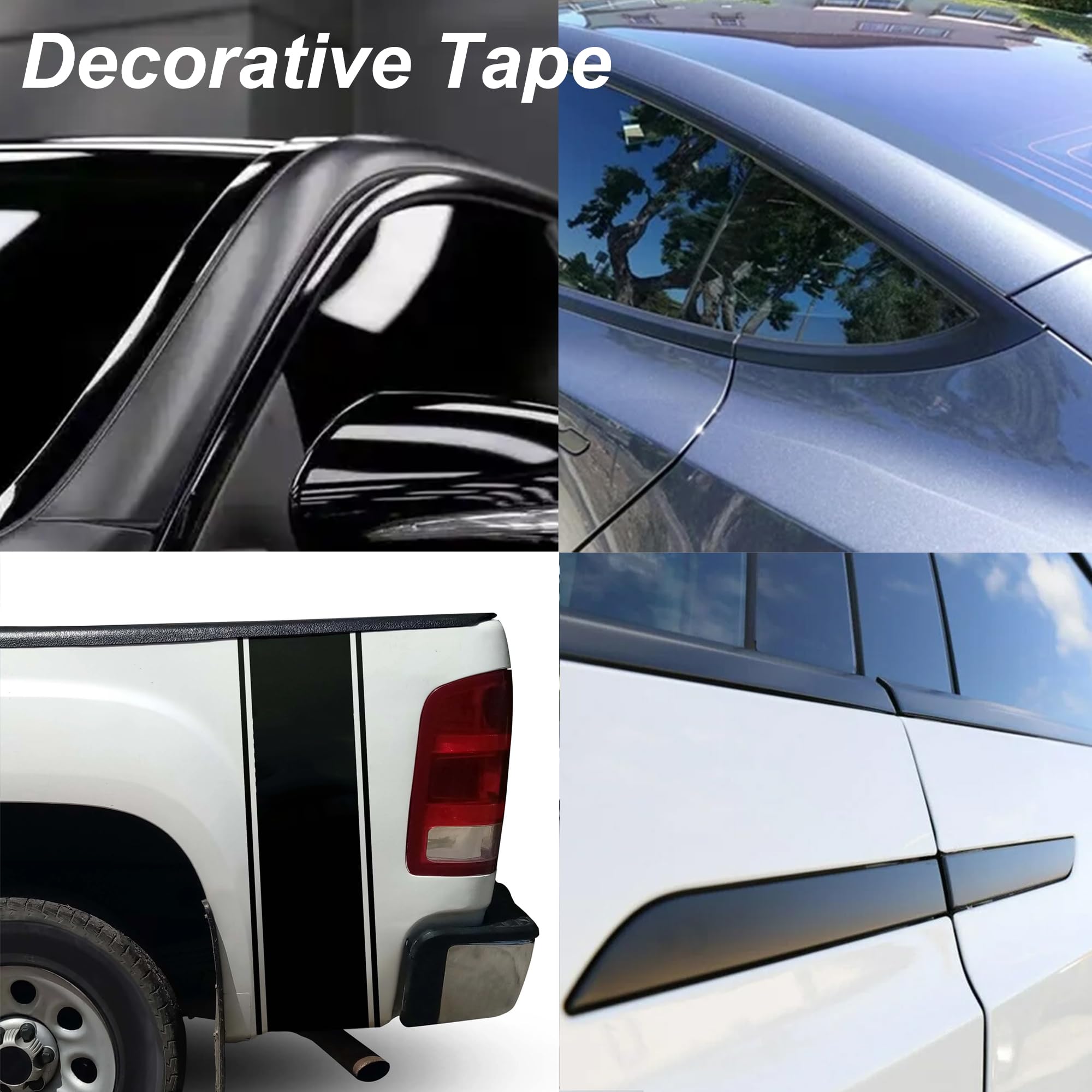 Lypumso Matte Black Vinyl Wrap Tape Roll, 3 Inch X 30Ft Self-Adhesive Blackout Chrome Delete Tape With Tool Kit Air Release Adhe