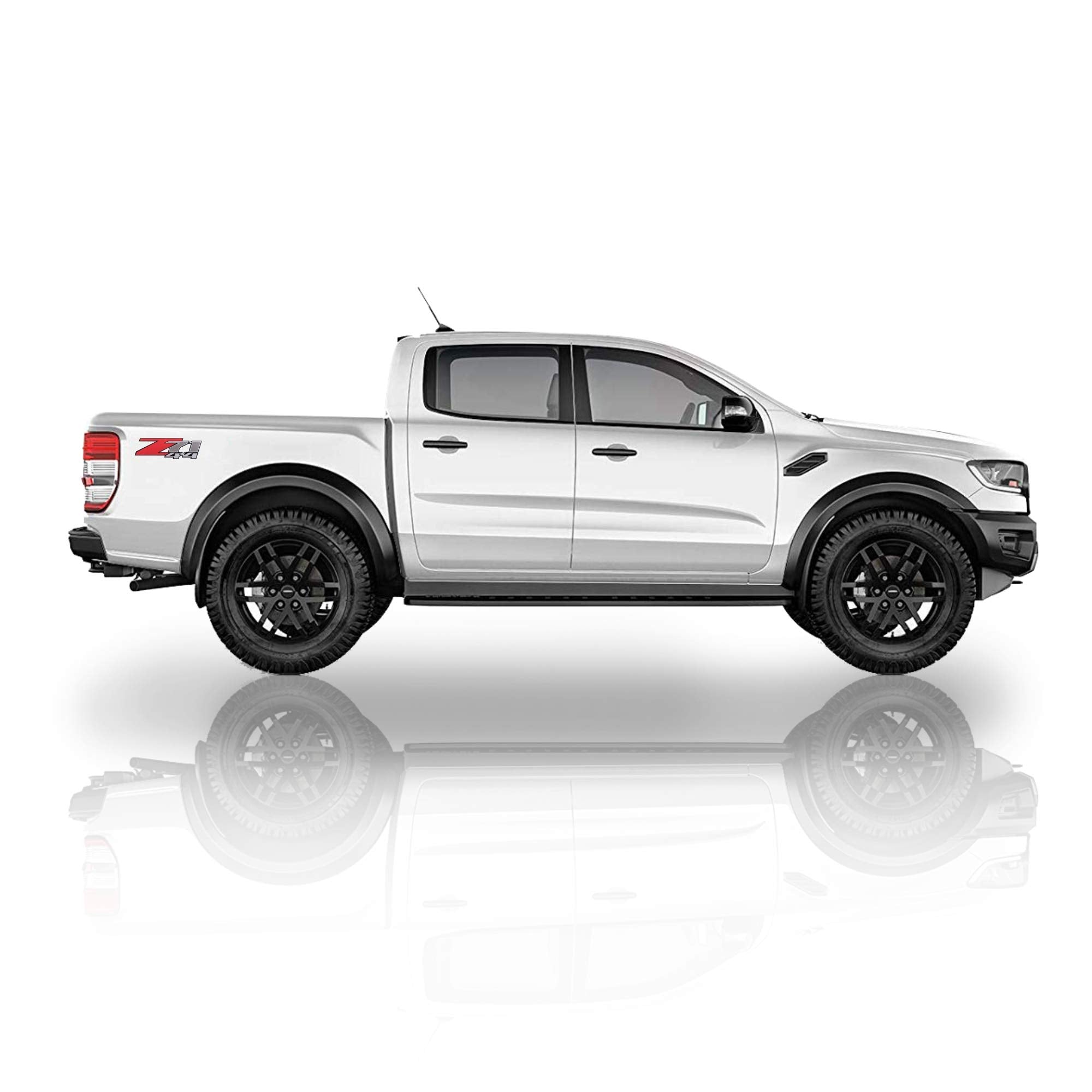 2Pcs Z71 4X4 Decals For Silverado Z71 1500 2500 Gmc Sierra Suburban Stickers (Red)