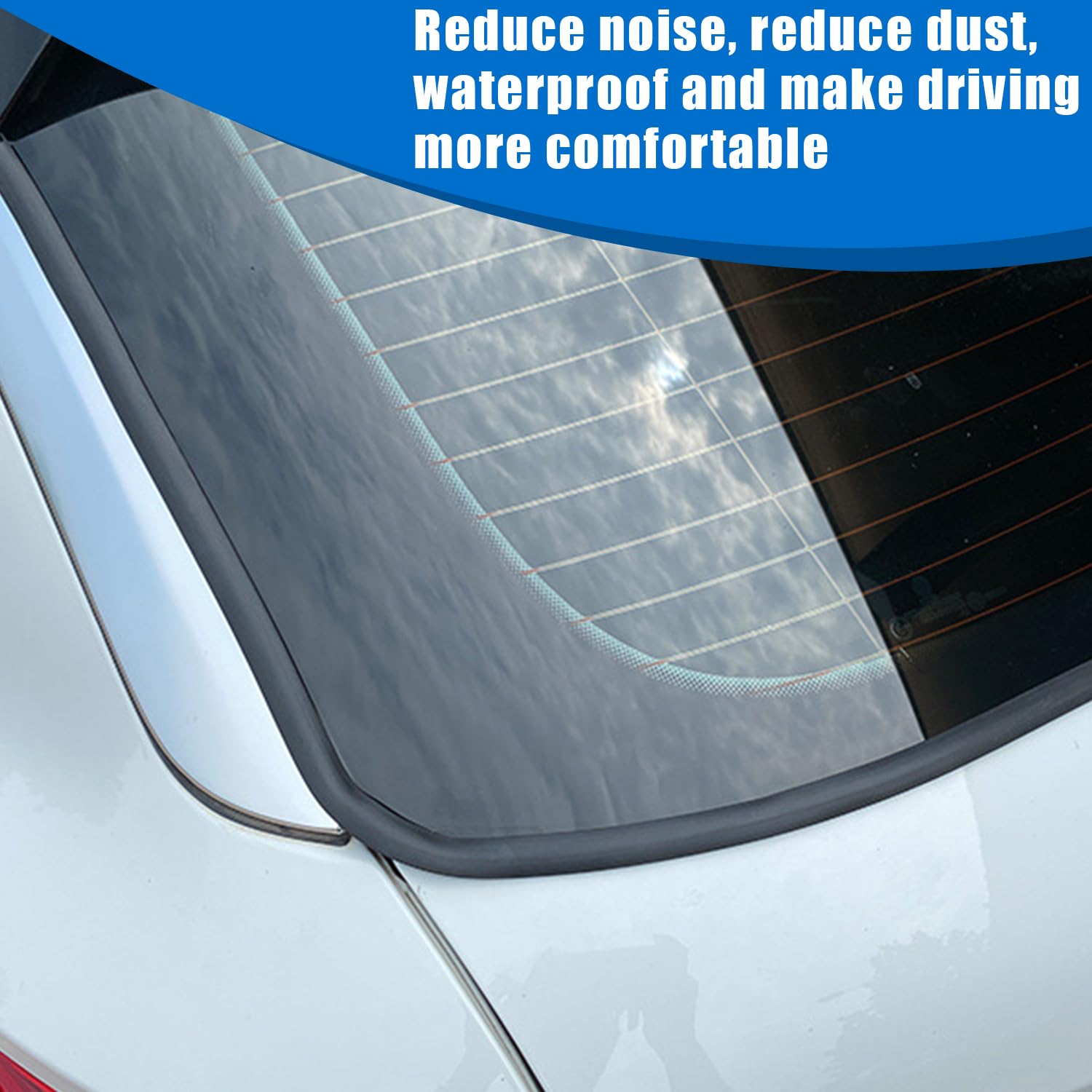 Smeyta 16.5Ft/5M Car Windshield Seal Strip,Rubber Sealing Strip Trim,Rubber Weather Strip For Car Front Rear Windshield/Sunroof/