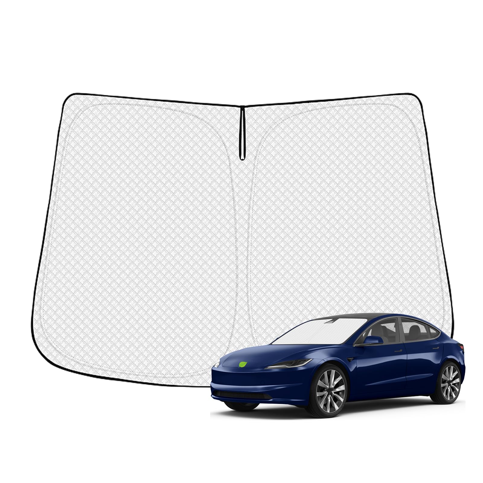 Canvcle Windshield Sun Shade For 2017-2025 Tesla Model Y/3 Accessories (Fit 2025 Model Y Juniper/2024 Model 3 Highland) Thicken
