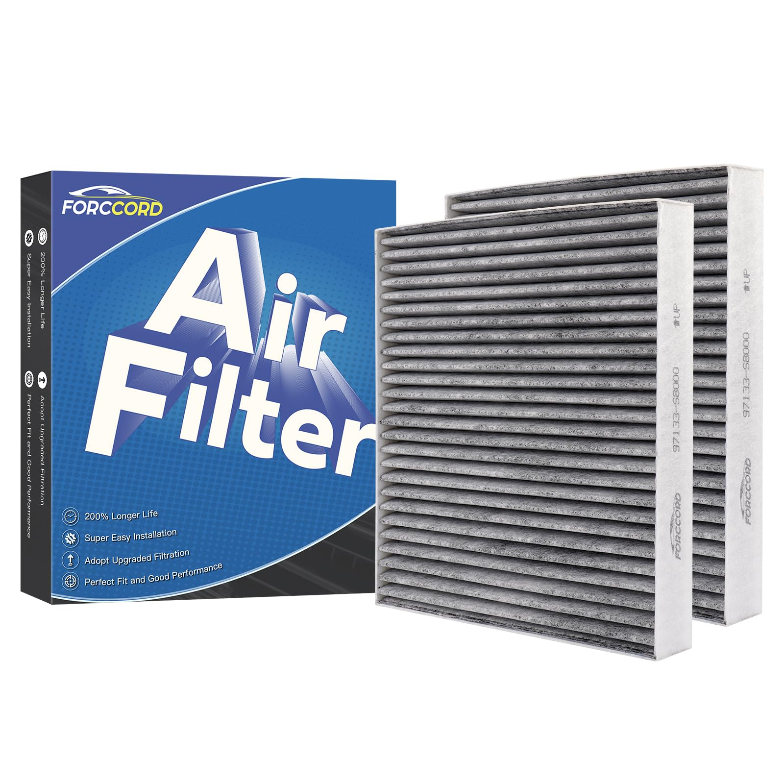 Forccord 2-Pack HEPA Cabin Air Filter Fits for Hyundai Palisade 2025 2024 2023 2022 2021 2020 Activated Carbon Cabin Filter Repl