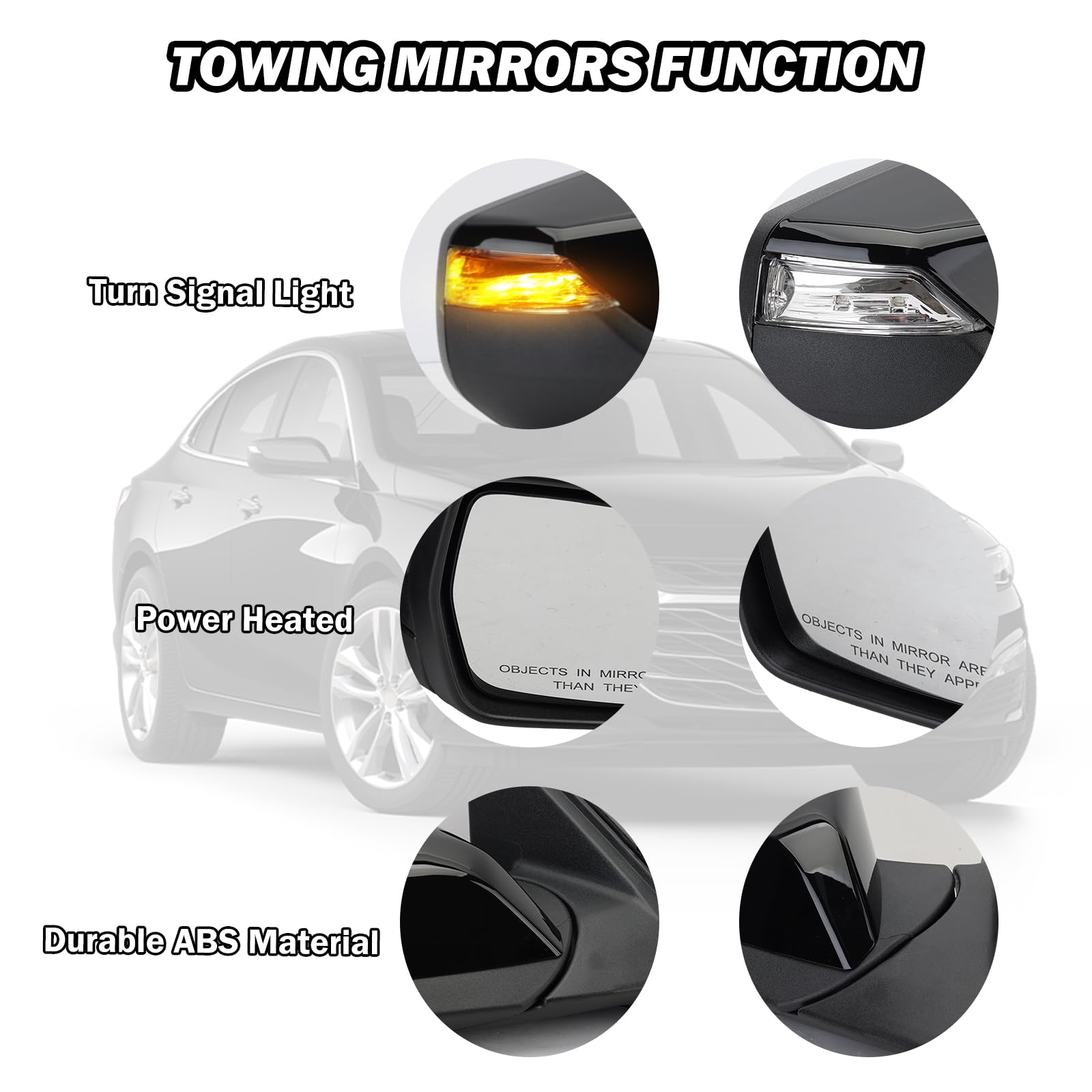 Mofoap Passenger Side View Mirror Compatible With 2016 2017 2018 2019 2020 2021 2022 Malibu Lt Hybrid,Mirrors With Heated Turn S