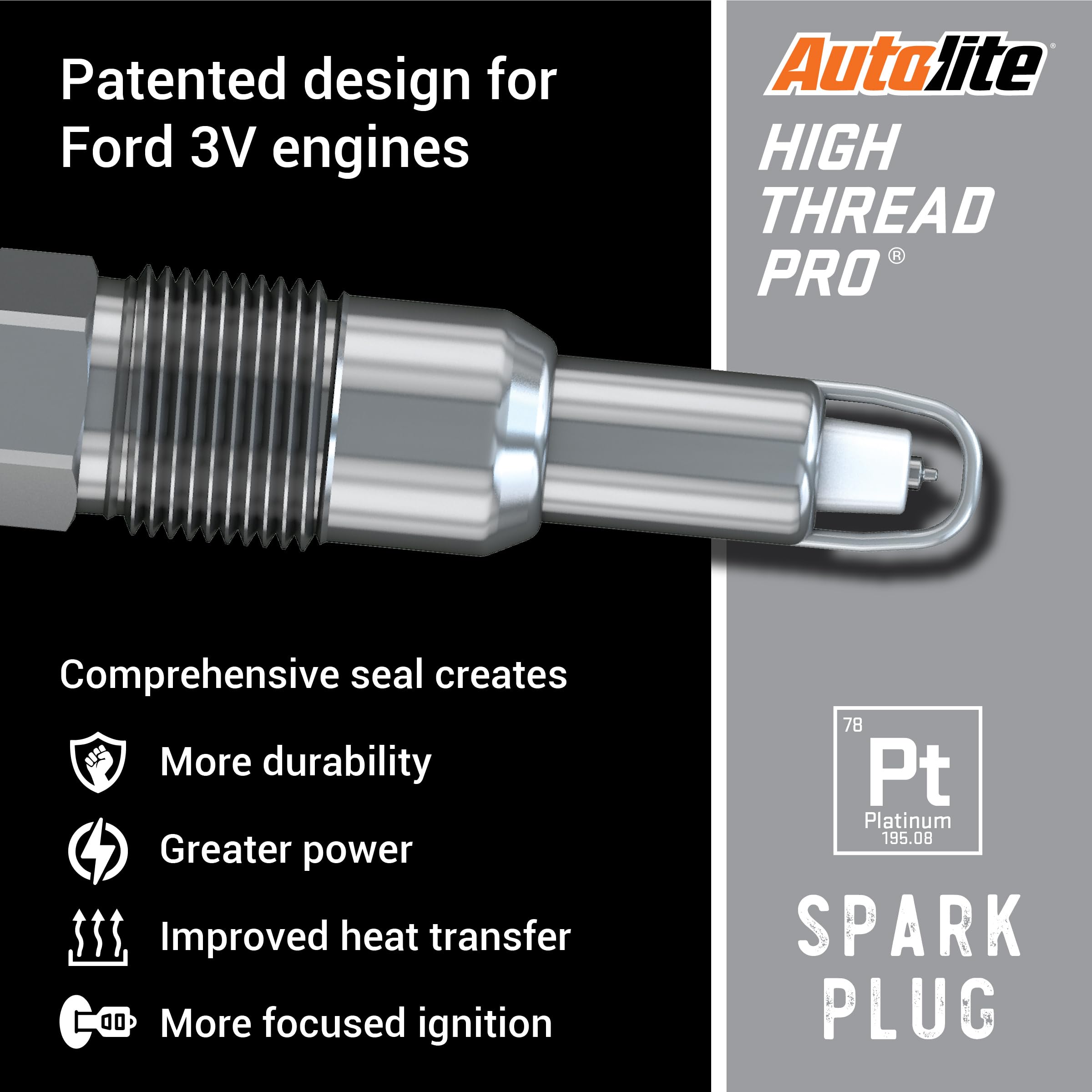 Autolite Ht0 Platinum High Thread Spark Plug, Pack Of 1