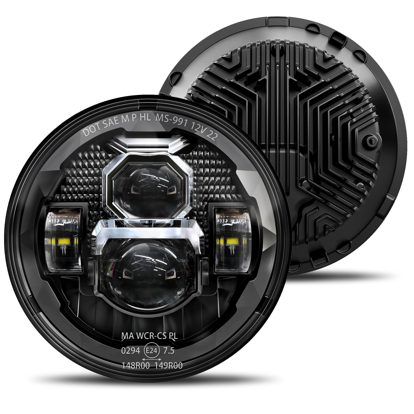 Hwstar 2023 Upgraded 1000% Brighter Anti-Glare 7 Inch Led Headlights Round Compatible With Jeep Wrangler Jk Jku Tj Lj Chevy Ford