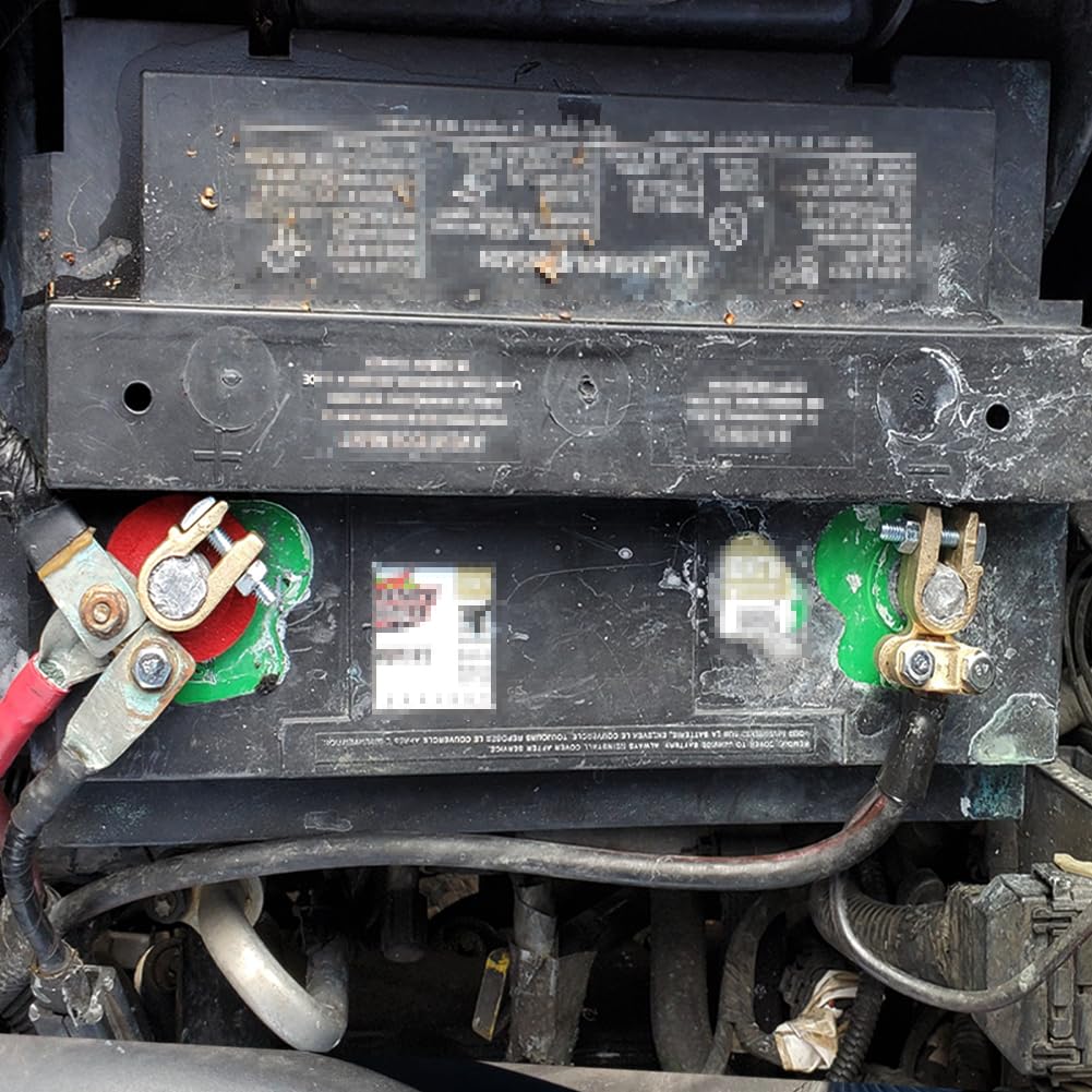 Ampper Brass Battery Terminals Connectors Clamps, Top Post Battery Terminal Protector Set For Marine Car Boat Rv Vehicles (1 Pair)