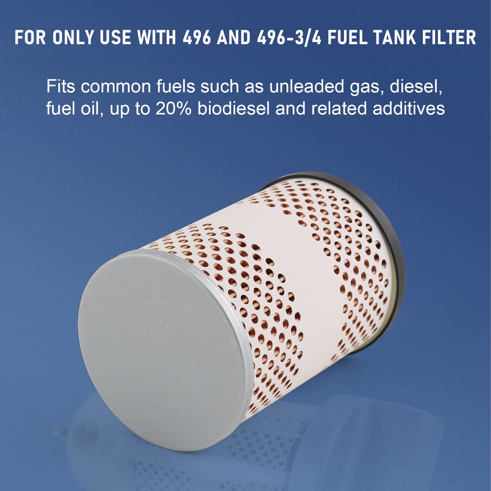 Dicmic 1Pc 496-5 Fuel Tank Filter Element Replacement For Gasoline And Diesel Water Separate 30 Micron With Protective Sheet