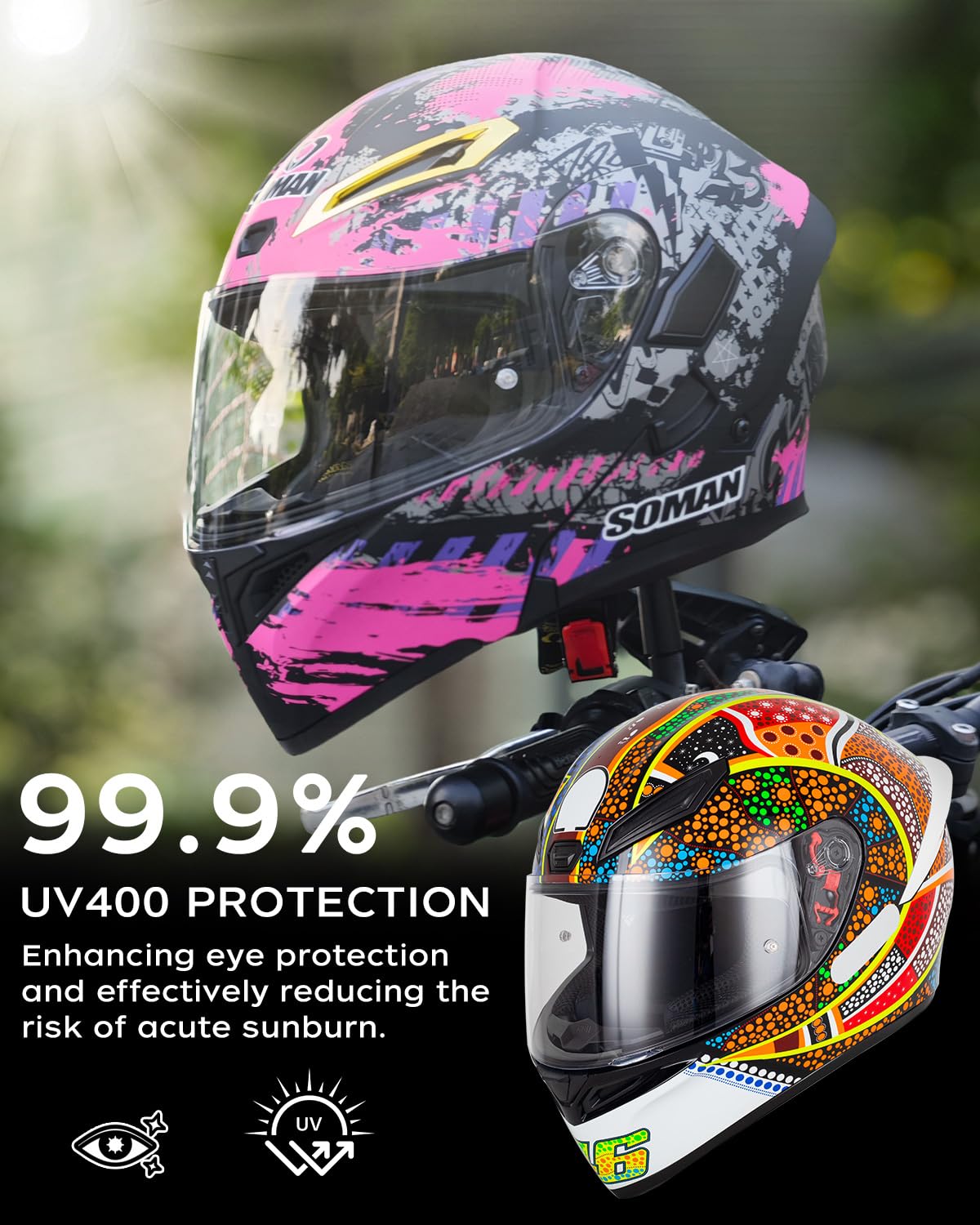 Soman K1 Helmet Visor Replacements, K1S Tinted Helmet Visor Compatible With K1 K1S K3Sv K5 K5S Uv Protection (Transparent)