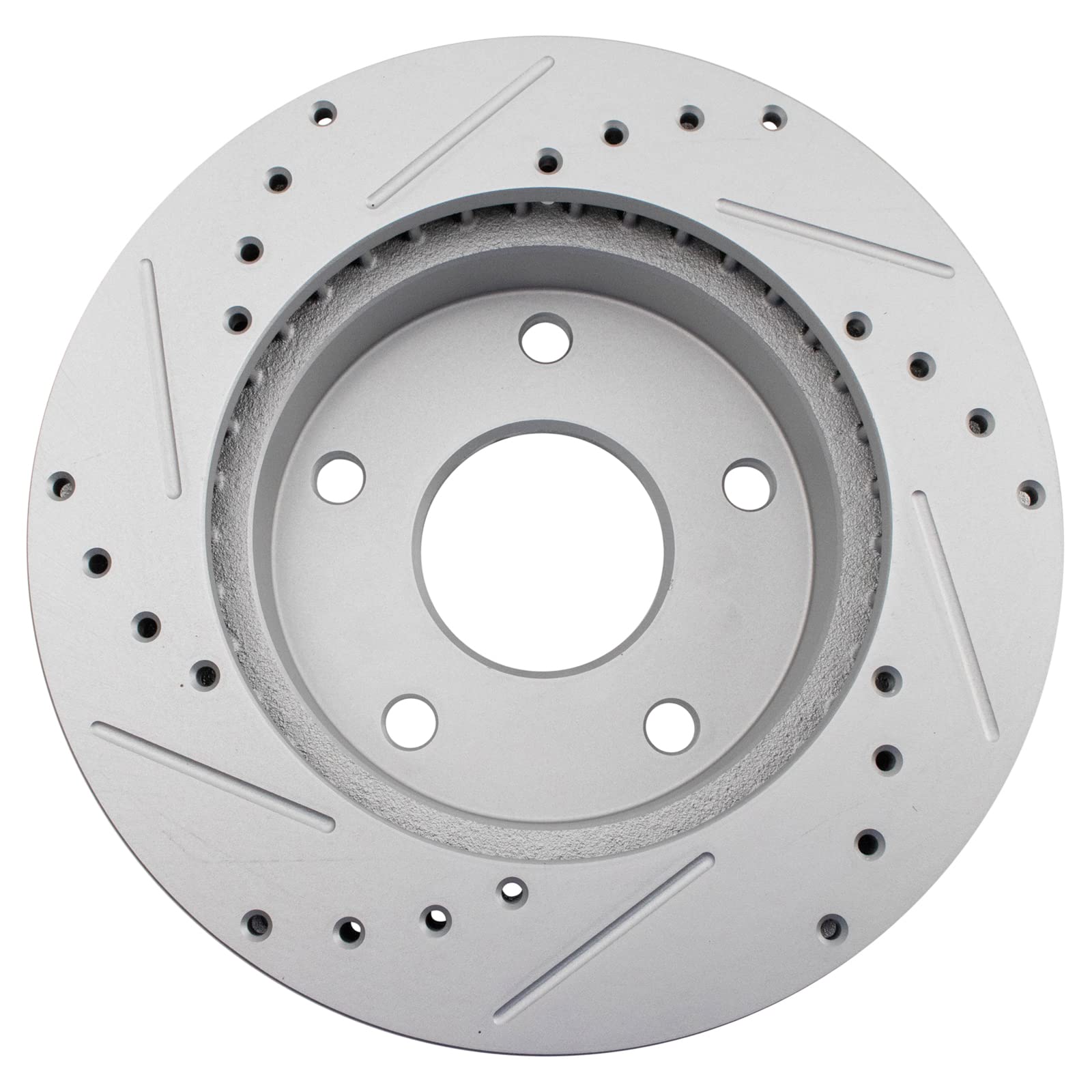 Trq Front Performance Brake Rotors Set Premium G-Coated Cross Drilled & Slotted Compatible With 1994-1999 Dodge Ram 1500