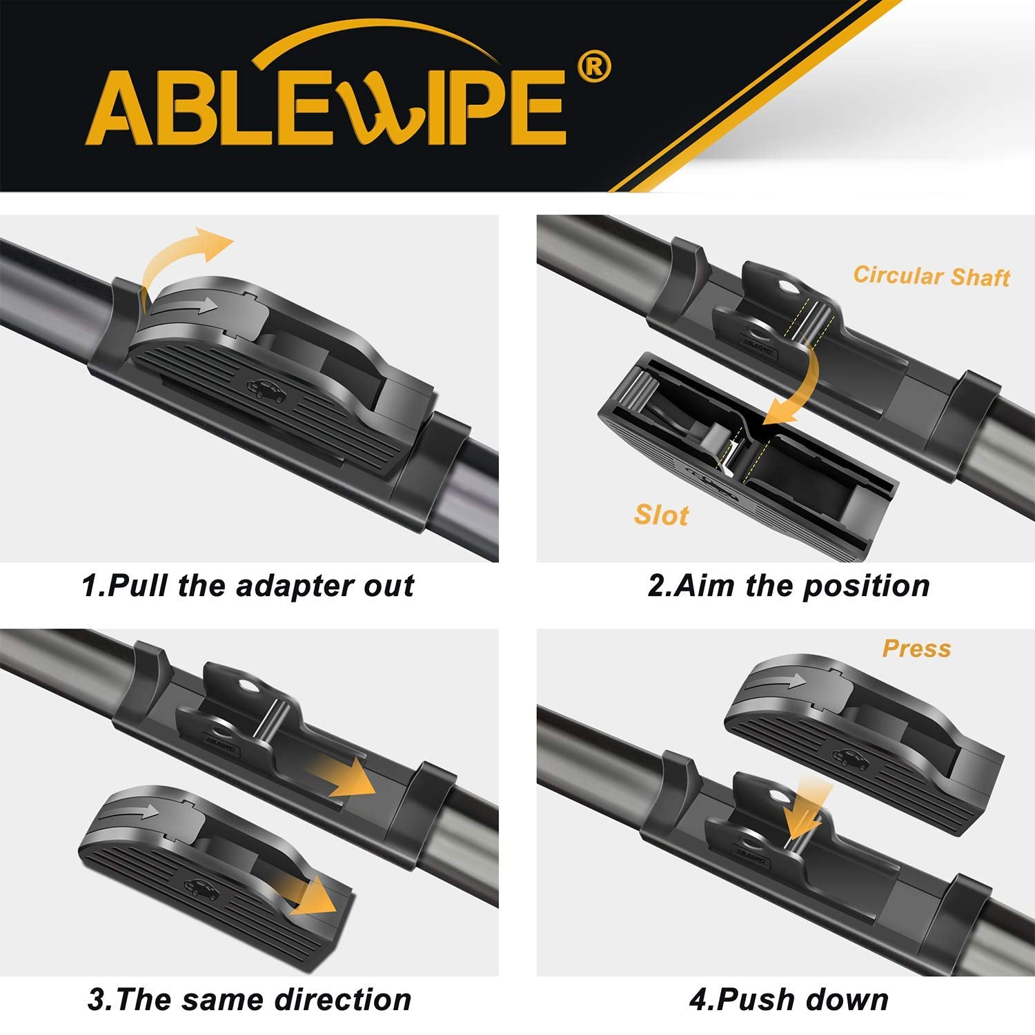 Ablewipe Windshield Wiper Blades Car Windshield Wiper Blades (Set Of 2) (26'' + 16'' 2Pcs For Car)
