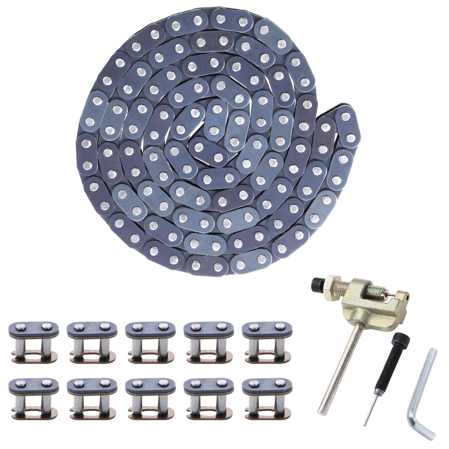 Kamier T8F Drive Chain 116 Link Breaker Heavy Duty For 43Cc 47Cc 49Cc 2-Stroke Pocket Rocket Bike Apc Mini Chopper 50Cc Ssr Sx50 Syx Moto Holeshot Mototec Xtreme Xpro Kids Pit Dirt Bike Atv Quad Parts