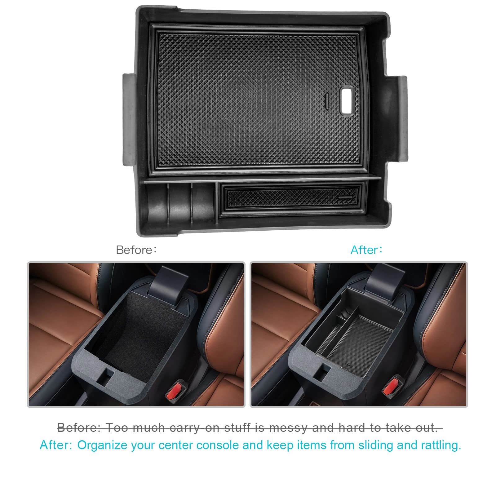 Cdefg Maverick Center Console Organizer For 2022 2023 2024 2025 Maverick Truck Central Console Armrest Tray Storage Box Insert Tray Coin Container Para 2022-2025 Maverick Pickup Truck Accessories