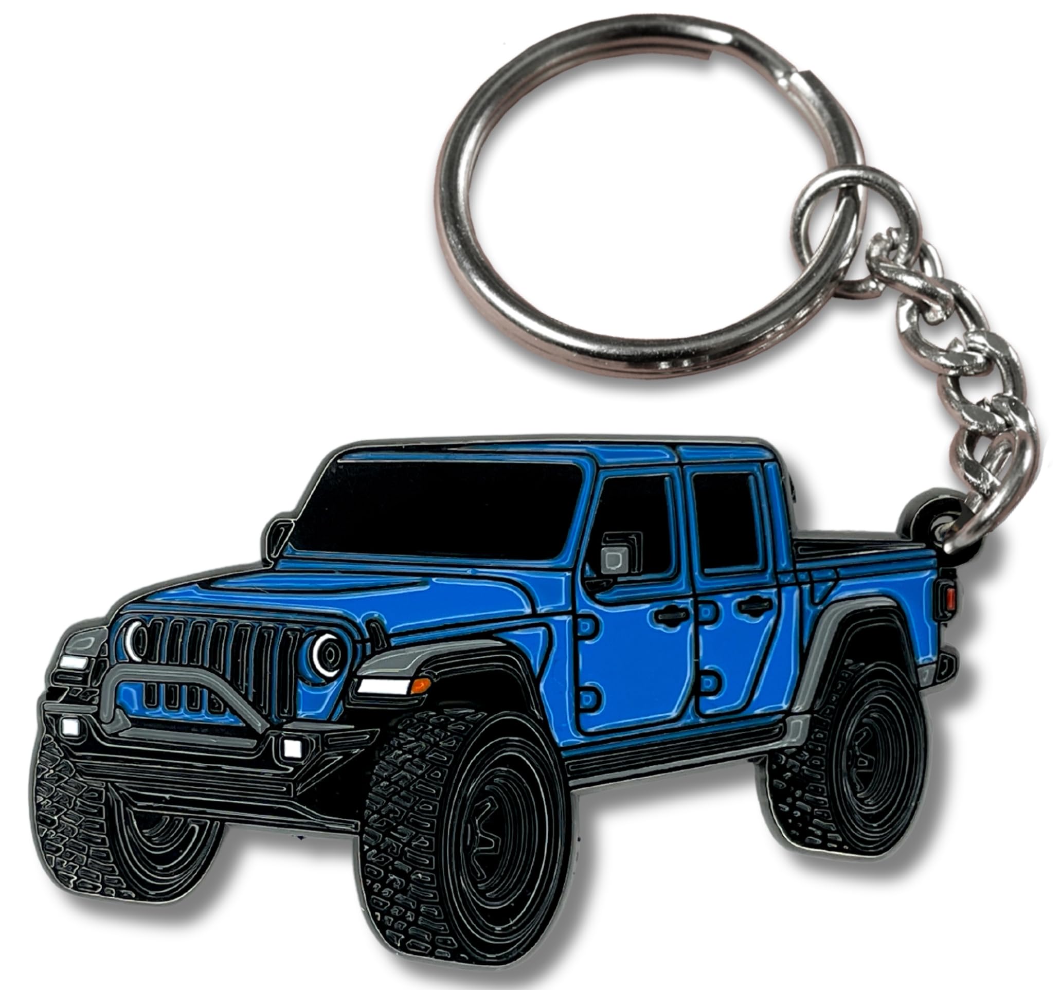 FOUR WHEEL BEAST Jeep Gladiator Keychain - Officially Licensed Jeep Accessories Key Chain Fob Cover Mods 2020-2024 (Blue)
